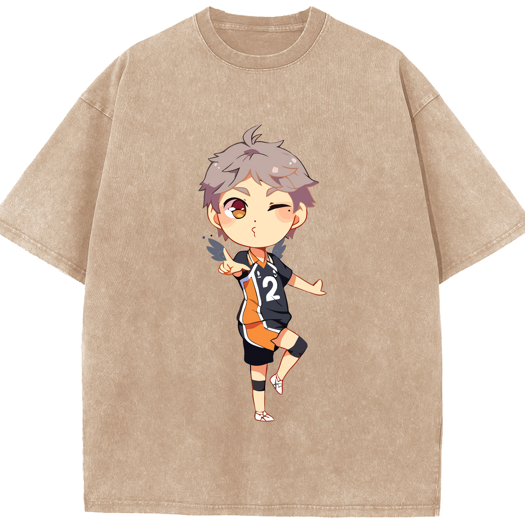 （画像用） ハイキュー!! Haikyu!! 綿100% ヴィンテージ風 半袖Tシャツ（フロントプリント）