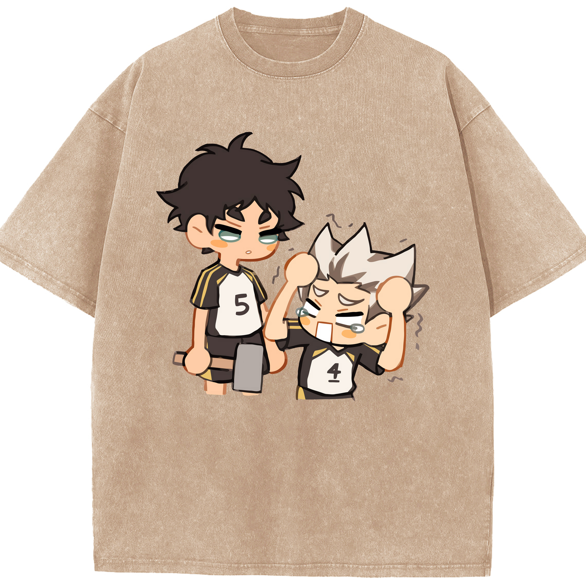（画像用） ハイキュー!! Haikyu!! 綿100% ヴィンテージ風 半袖Tシャツ（フロントプリント）