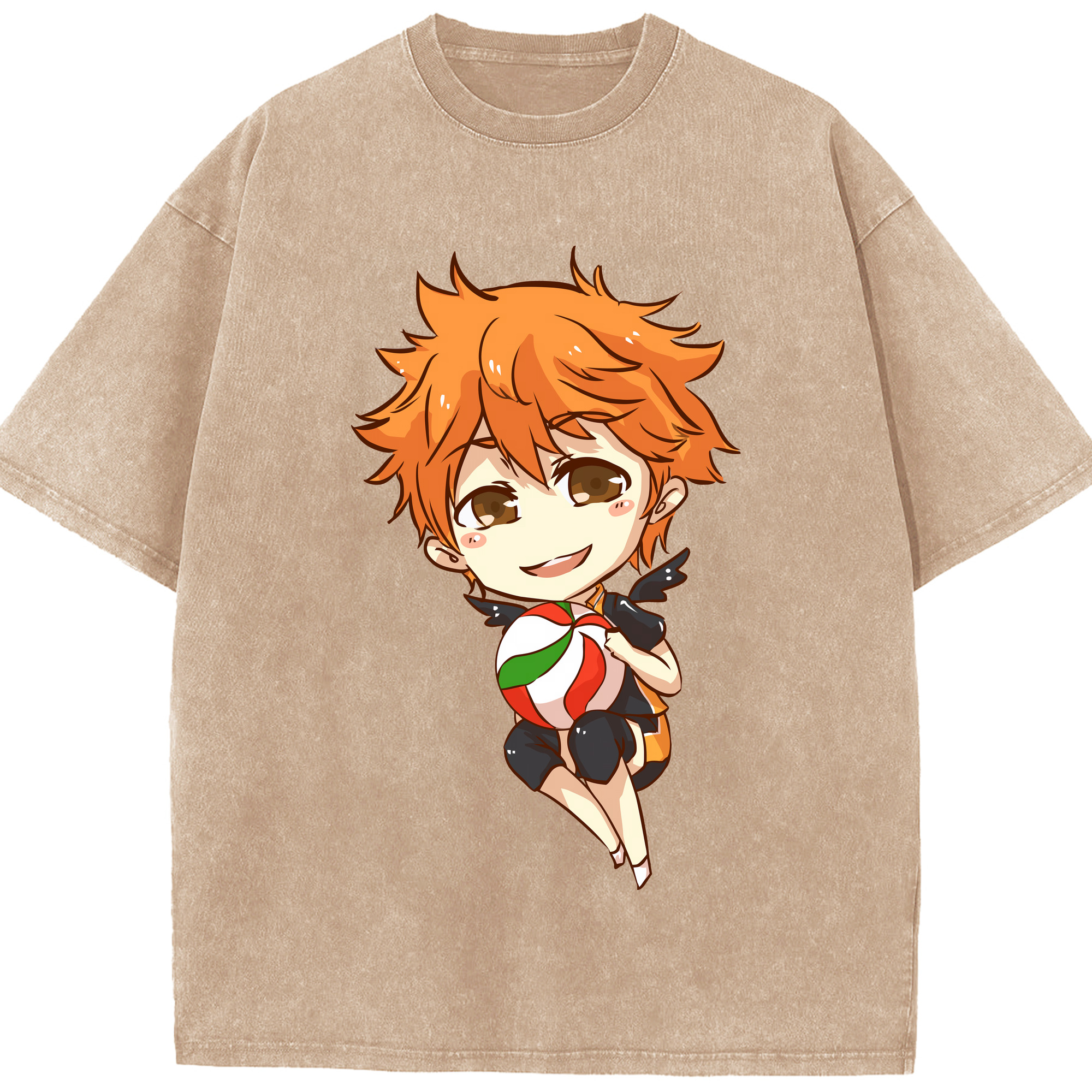 （画像用） ハイキュー!! Haikyu!! 綿100% ヴィンテージ風 半袖Tシャツ（フロントプリント）