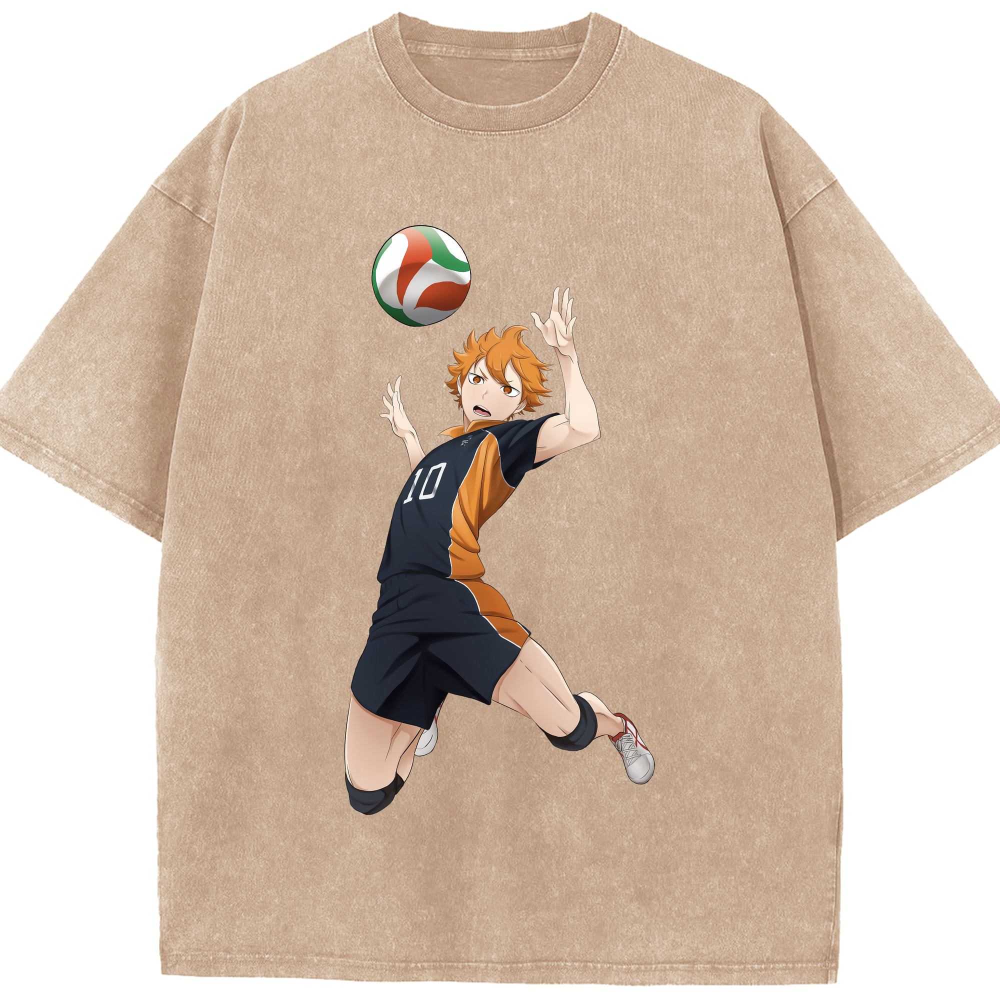 （画像用） ハイキュー!! Haikyu!! 綿100% ヴィンテージ風 半袖Tシャツ（フロントプリント）