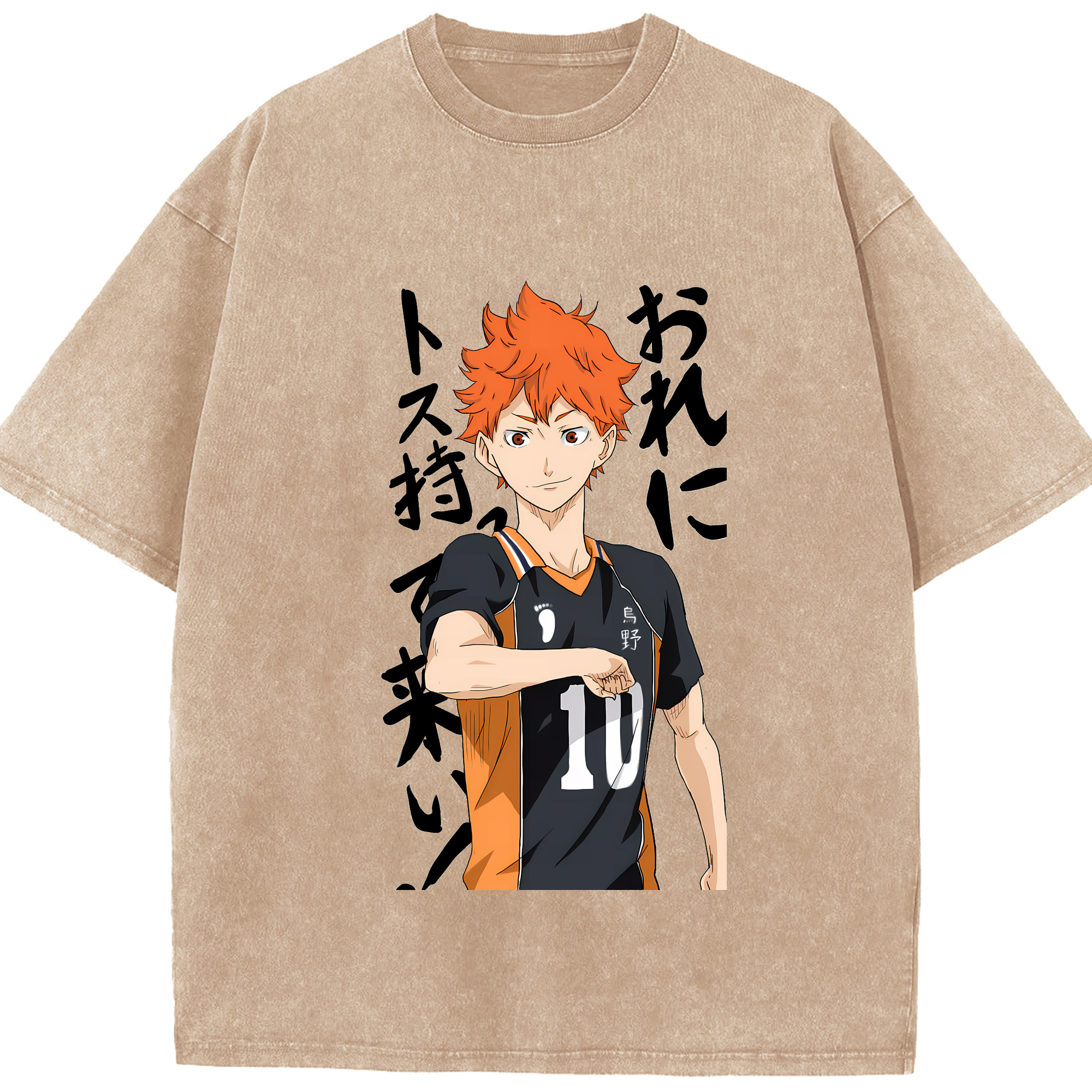 （画像用） ハイキュー!! Haikyu!! 綿100% ヴィンテージ風 半袖Tシャツ（フロントプリント）