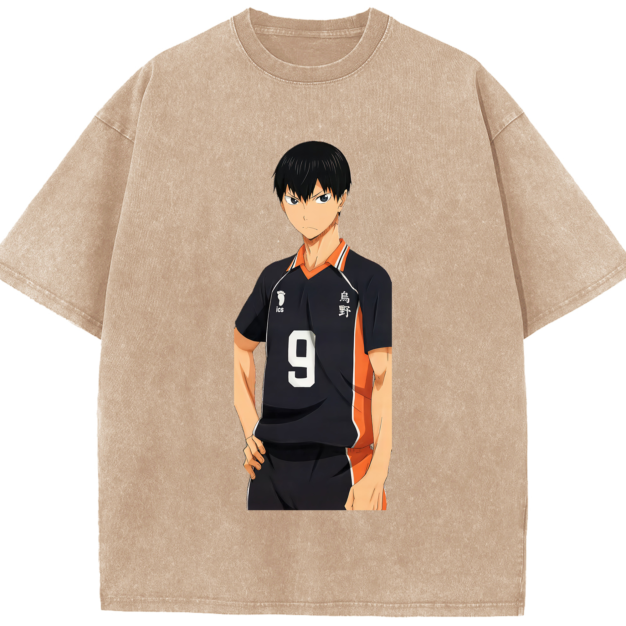（画像用） ハイキュー!! Haikyu!! 綿100% ヴィンテージ風 半袖Tシャツ（フロントプリント）