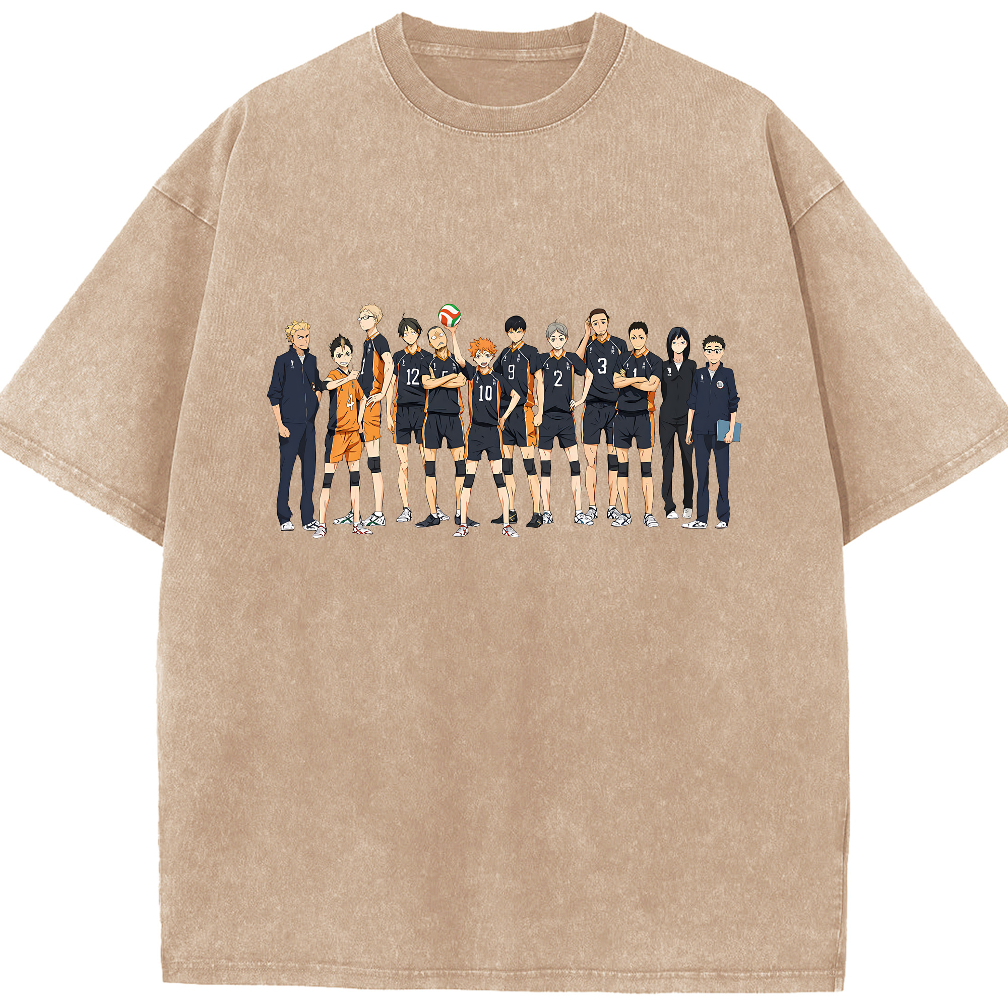 （画像用） ハイキュー!! Haikyu!! 綿100% ヴィンテージ風 半袖Tシャツ（フロントプリント）
