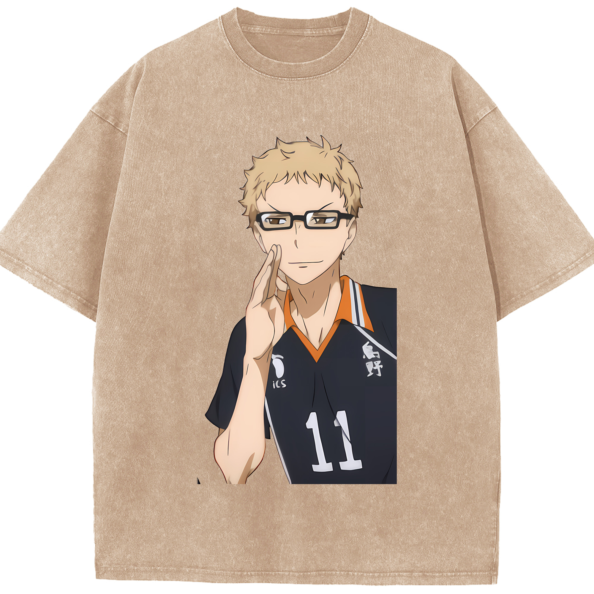 （画像用） ハイキュー!! Haikyu!! 綿100% ヴィンテージ風 半袖Tシャツ（フロントプリント）
