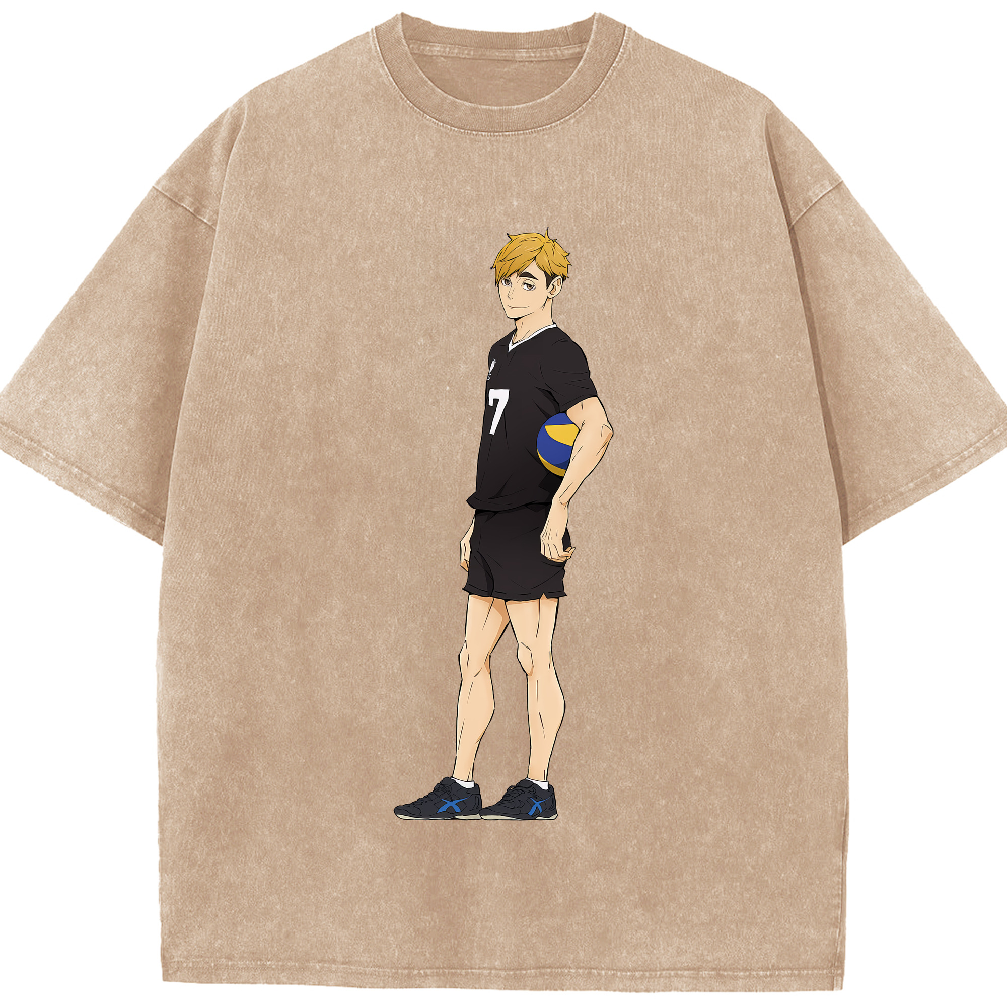 （画像用） ハイキュー!! Haikyu!! 綿100% ヴィンテージ風 半袖Tシャツ（フロントプリント）