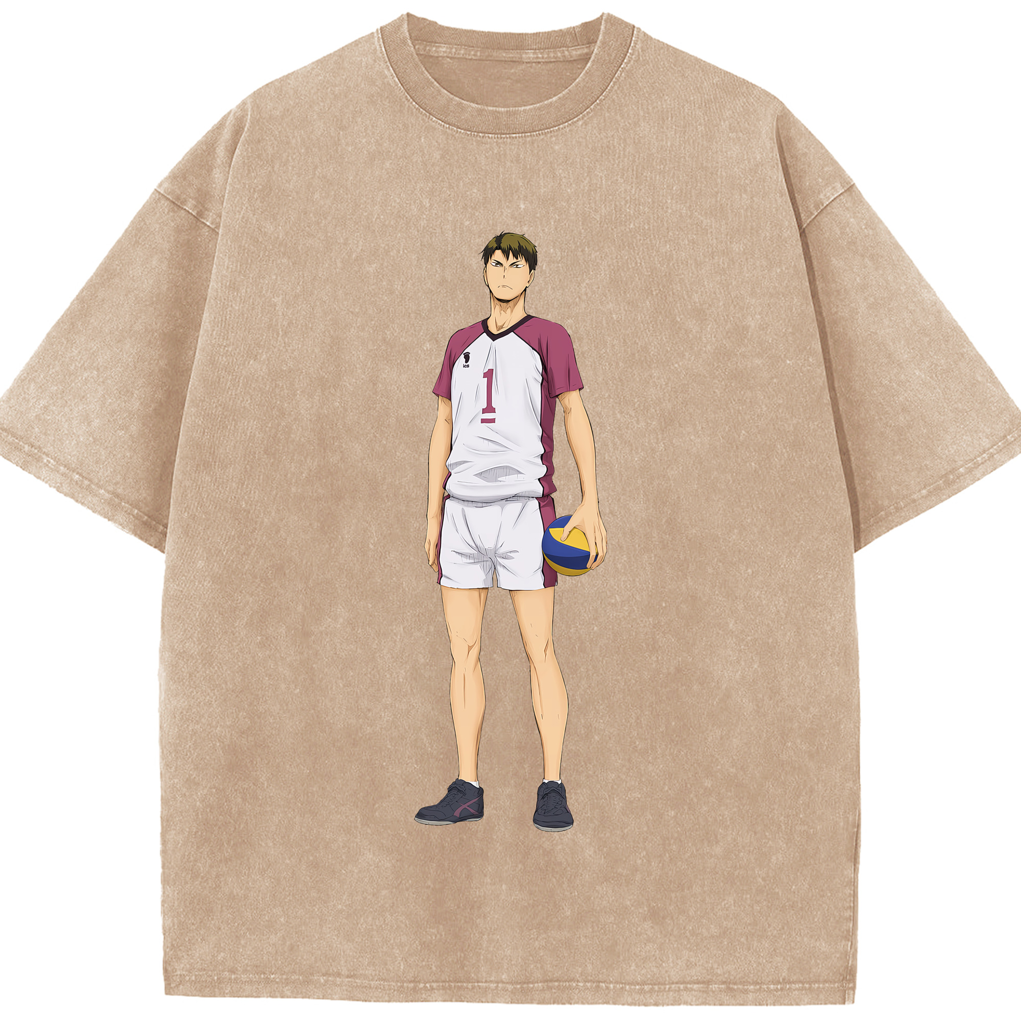 （画像用） ハイキュー!! Haikyu!! 綿100% ヴィンテージ風 半袖Tシャツ（フロントプリント）