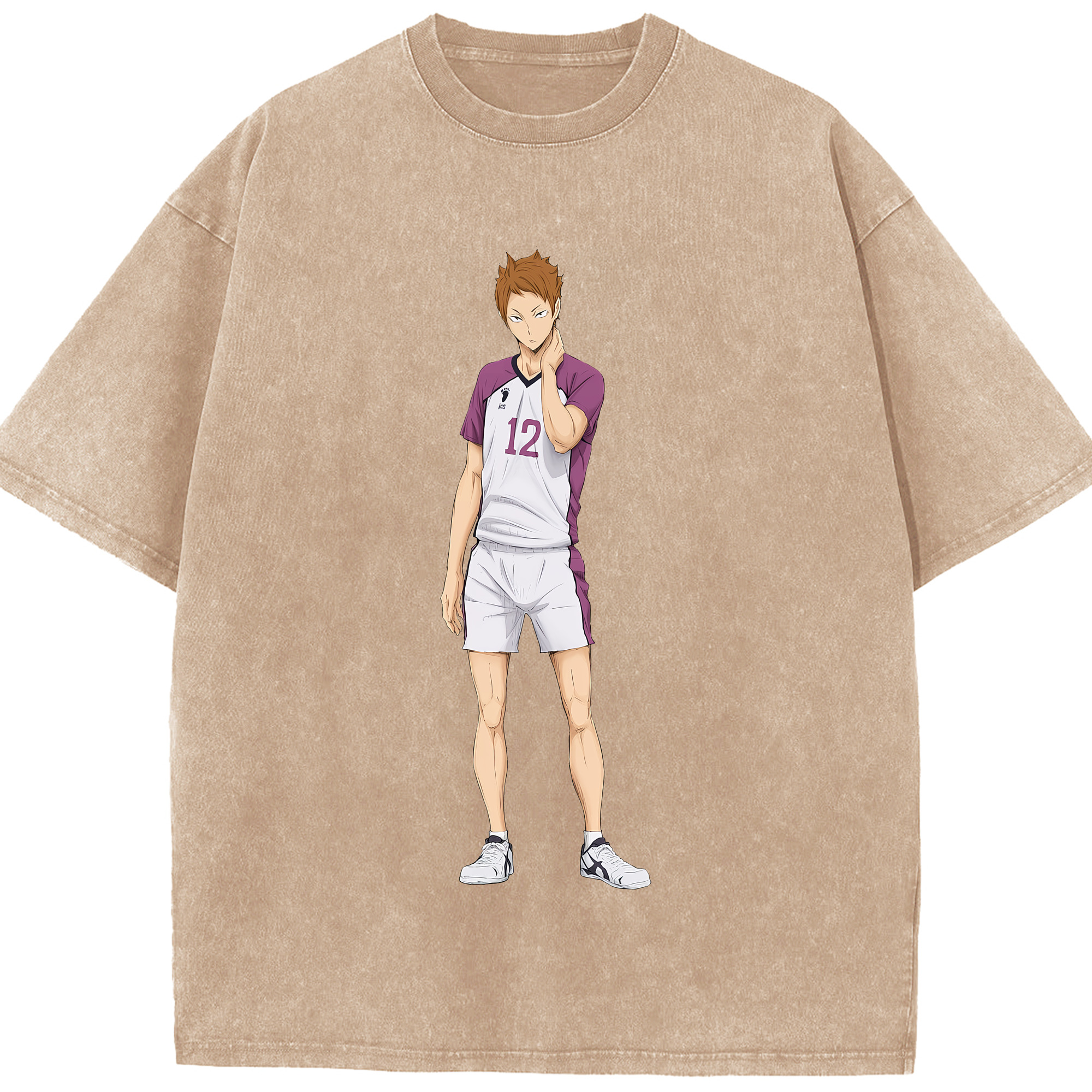 （画像用） ハイキュー!! Haikyu!! 綿100% ヴィンテージ風 半袖Tシャツ（フロントプリント）