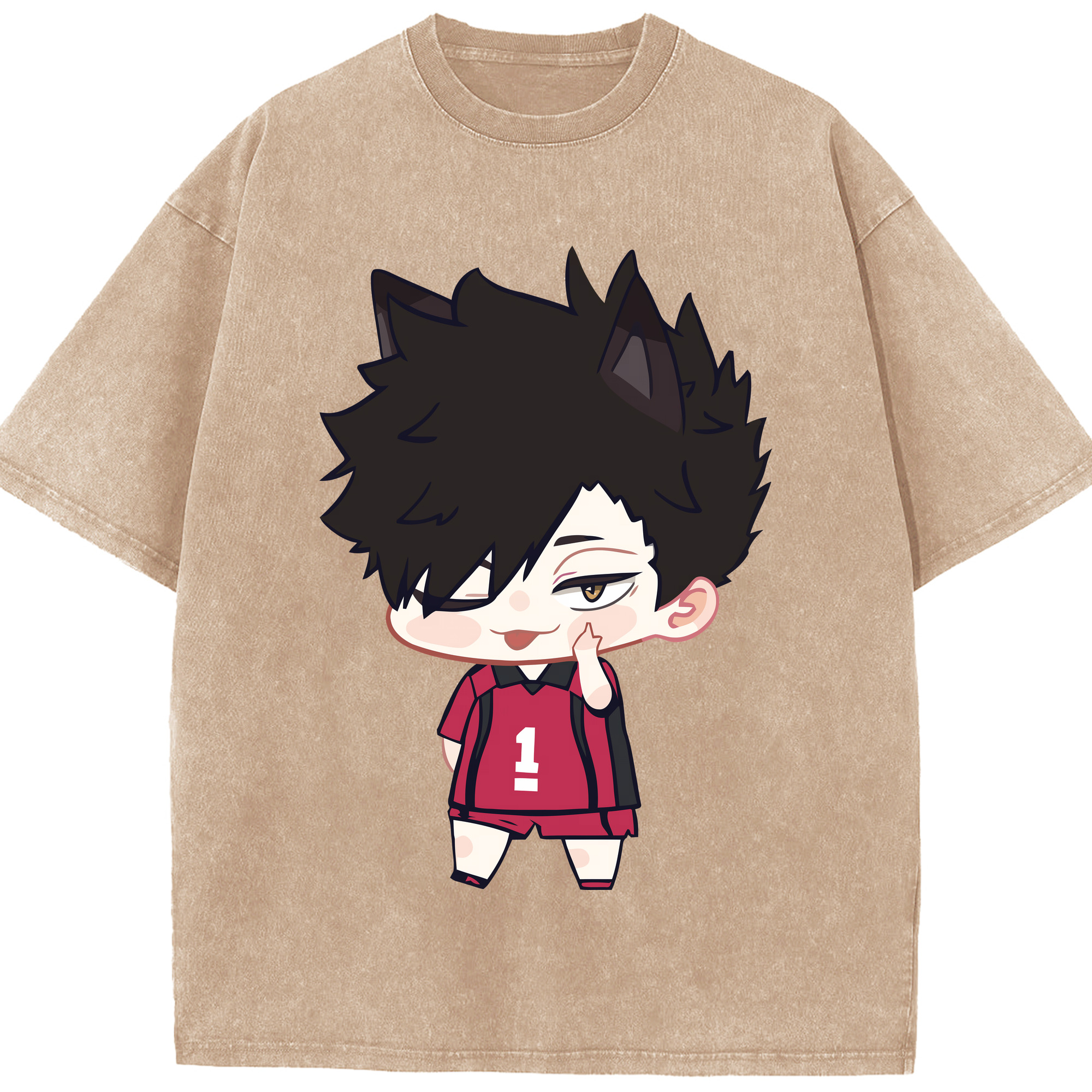 （画像用） ハイキュー!! Haikyu!! 綿100% ヴィンテージ風 半袖Tシャツ（フロントプリント）