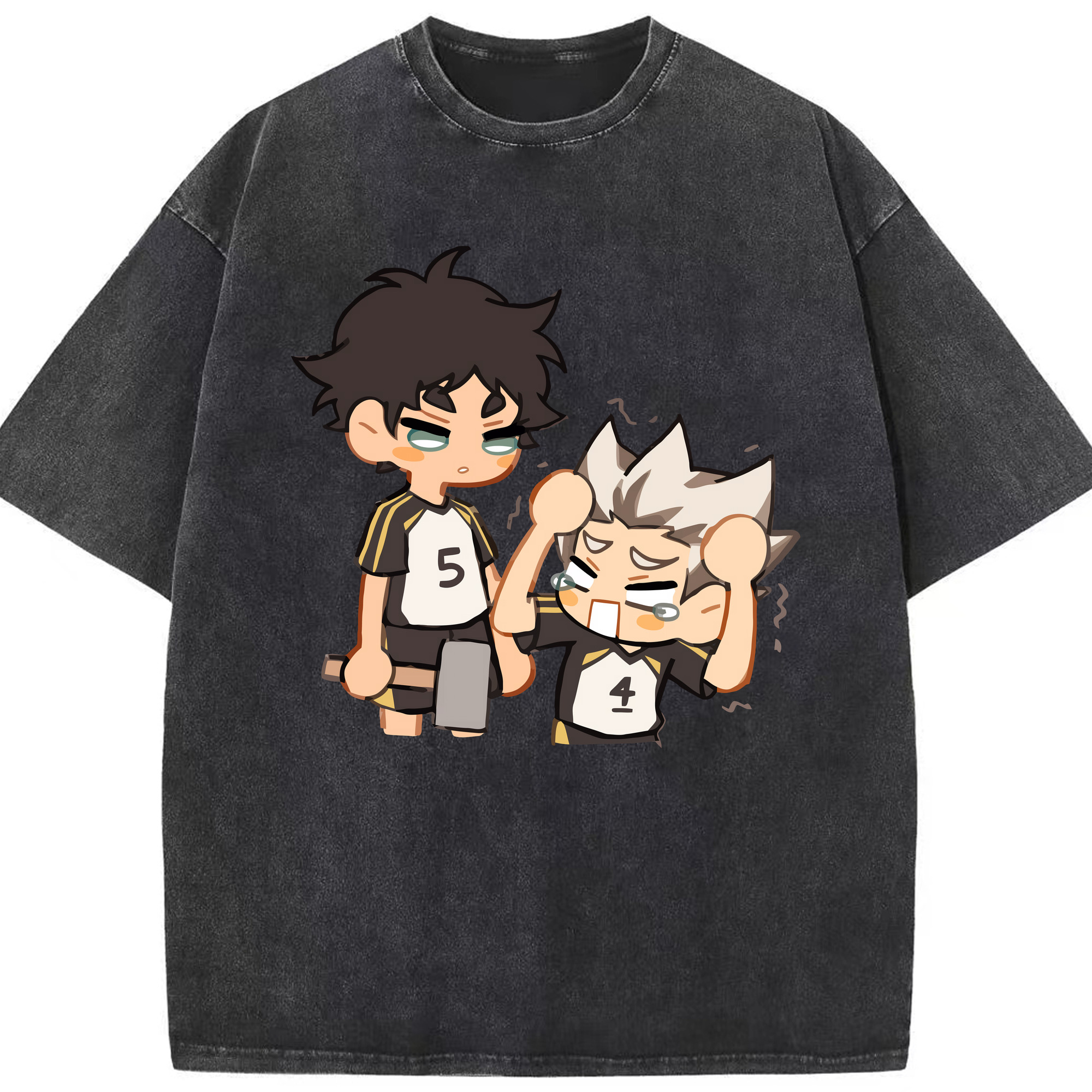 （画像用） ハイキュー!! Haikyu!! 綿100% ヴィンテージ風 半袖Tシャツ（フロントプリント）
