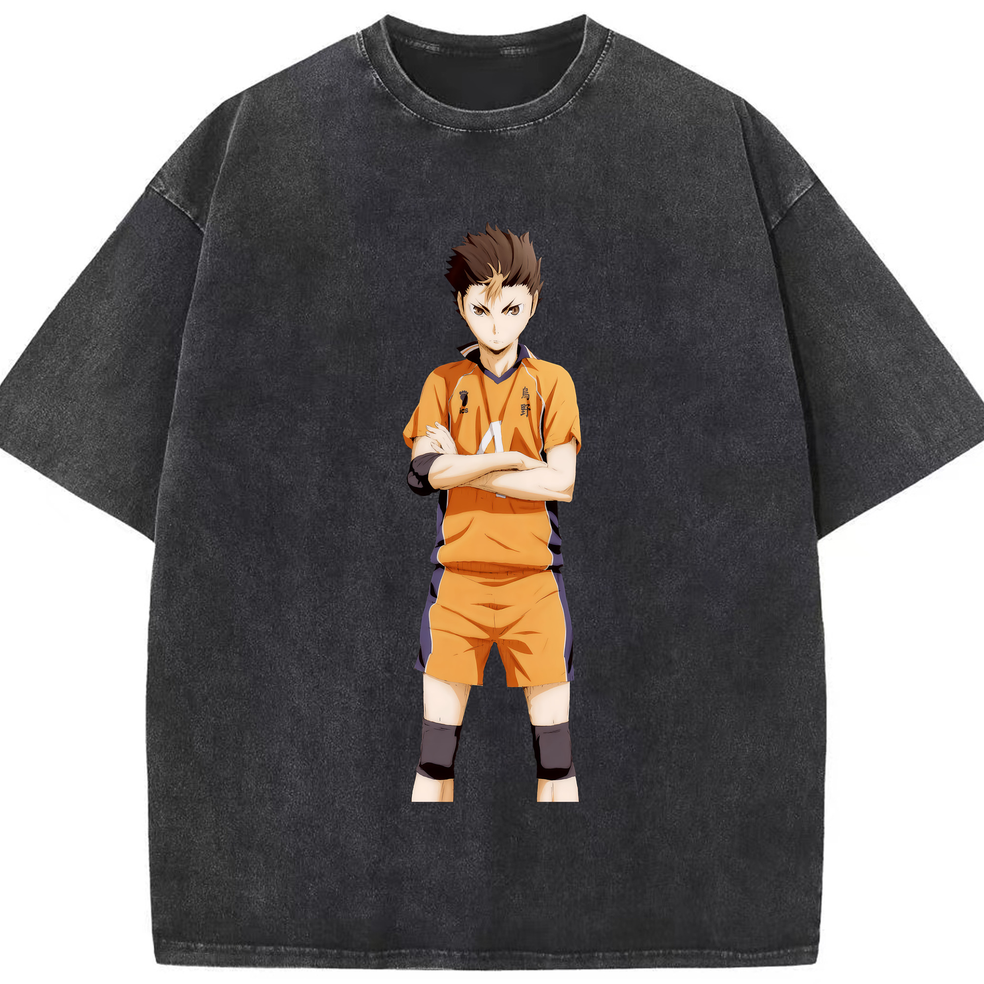 （画像用） ハイキュー!! Haikyu!! 綿100% ヴィンテージ風 半袖Tシャツ（フロントプリント）