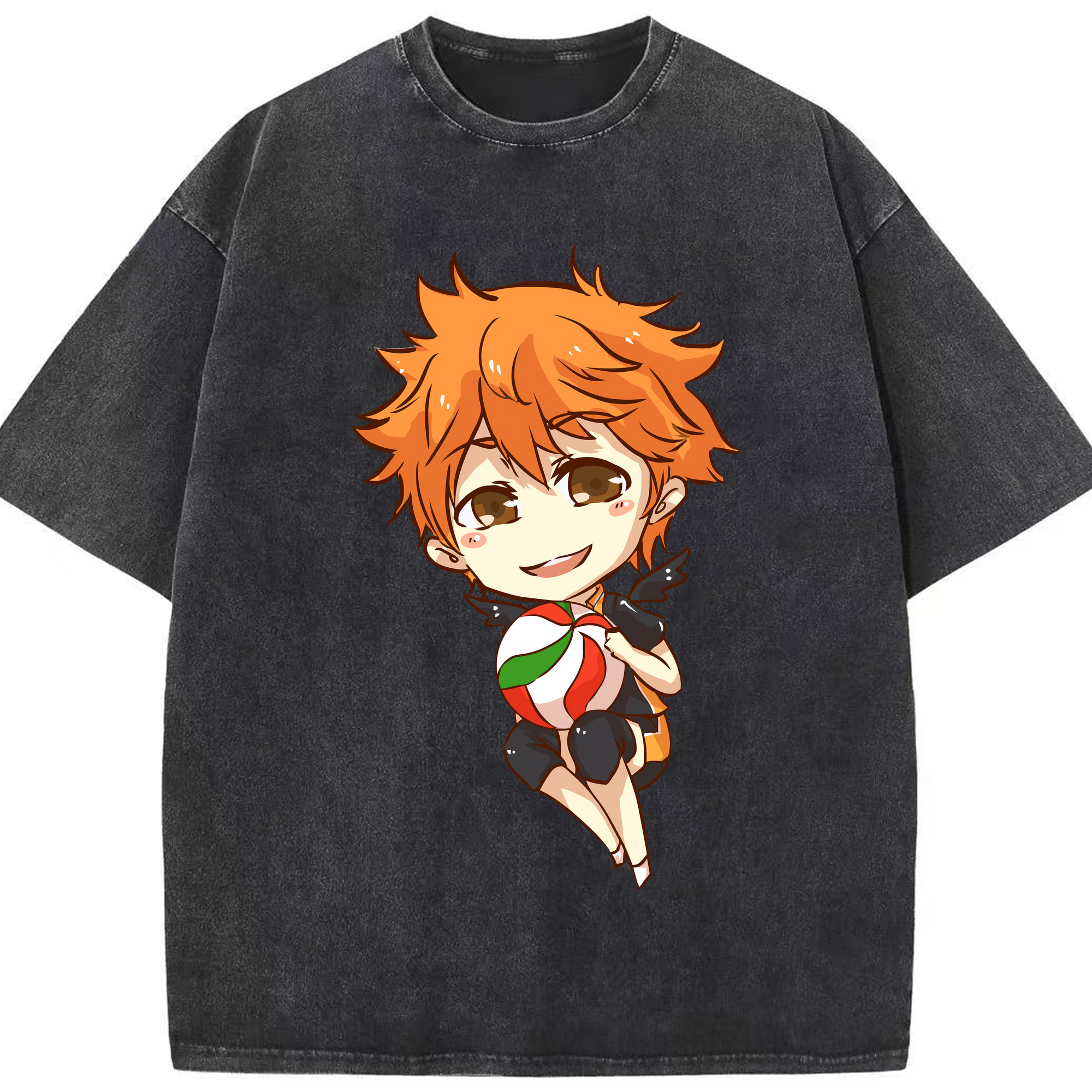 （画像用） ハイキュー!! Haikyu!! 綿100% ヴィンテージ風 半袖Tシャツ（フロントプリント）