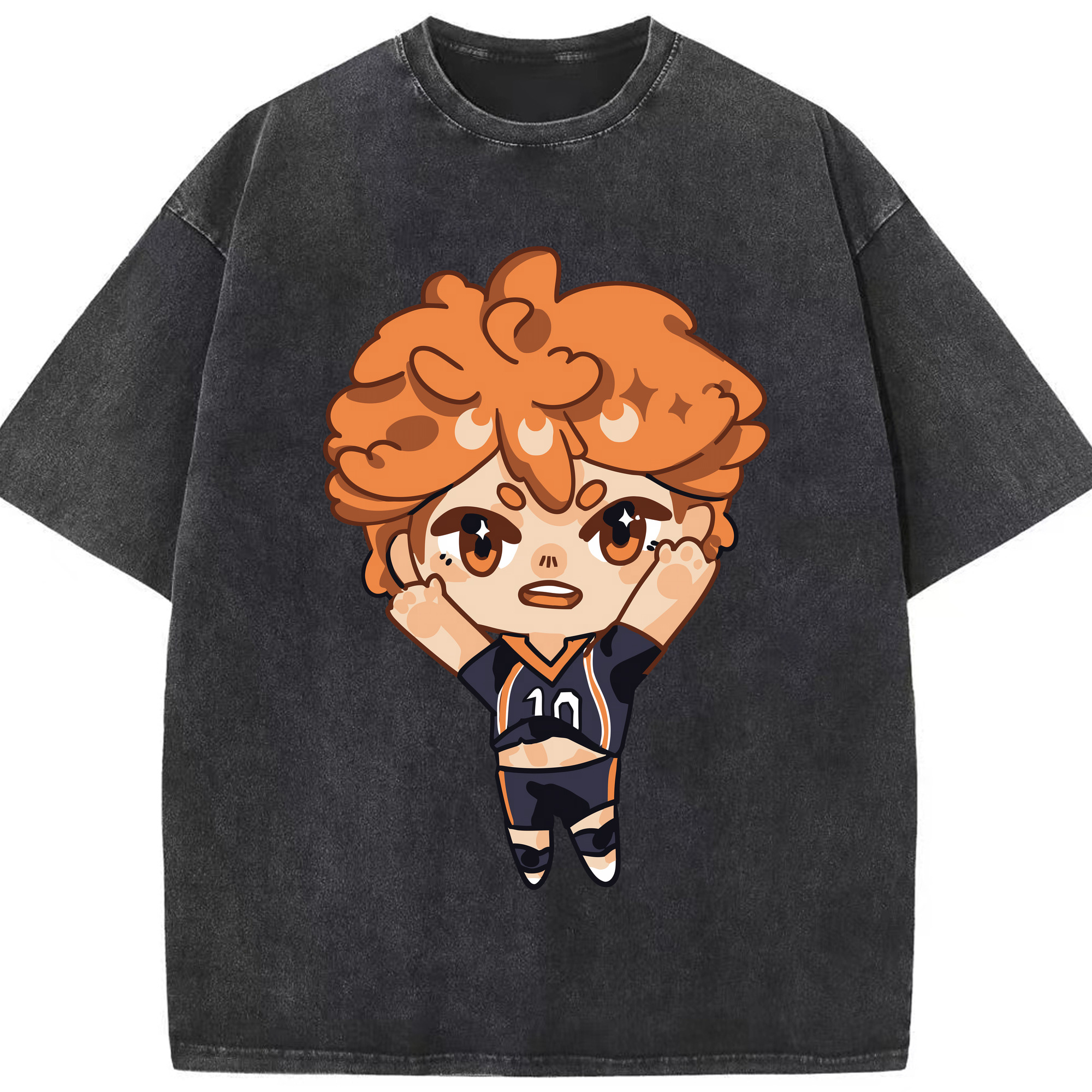 （画像用） ハイキュー!! Haikyu!! 綿100% ヴィンテージ風 半袖Tシャツ（フロントプリント）