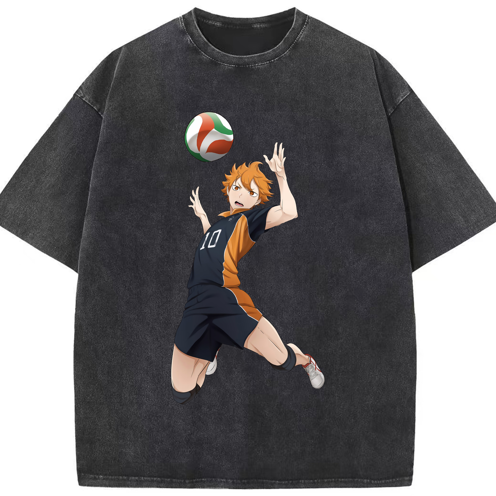 （画像用） ハイキュー!! Haikyu!! 綿100% ヴィンテージ風 半袖Tシャツ（フロントプリント）