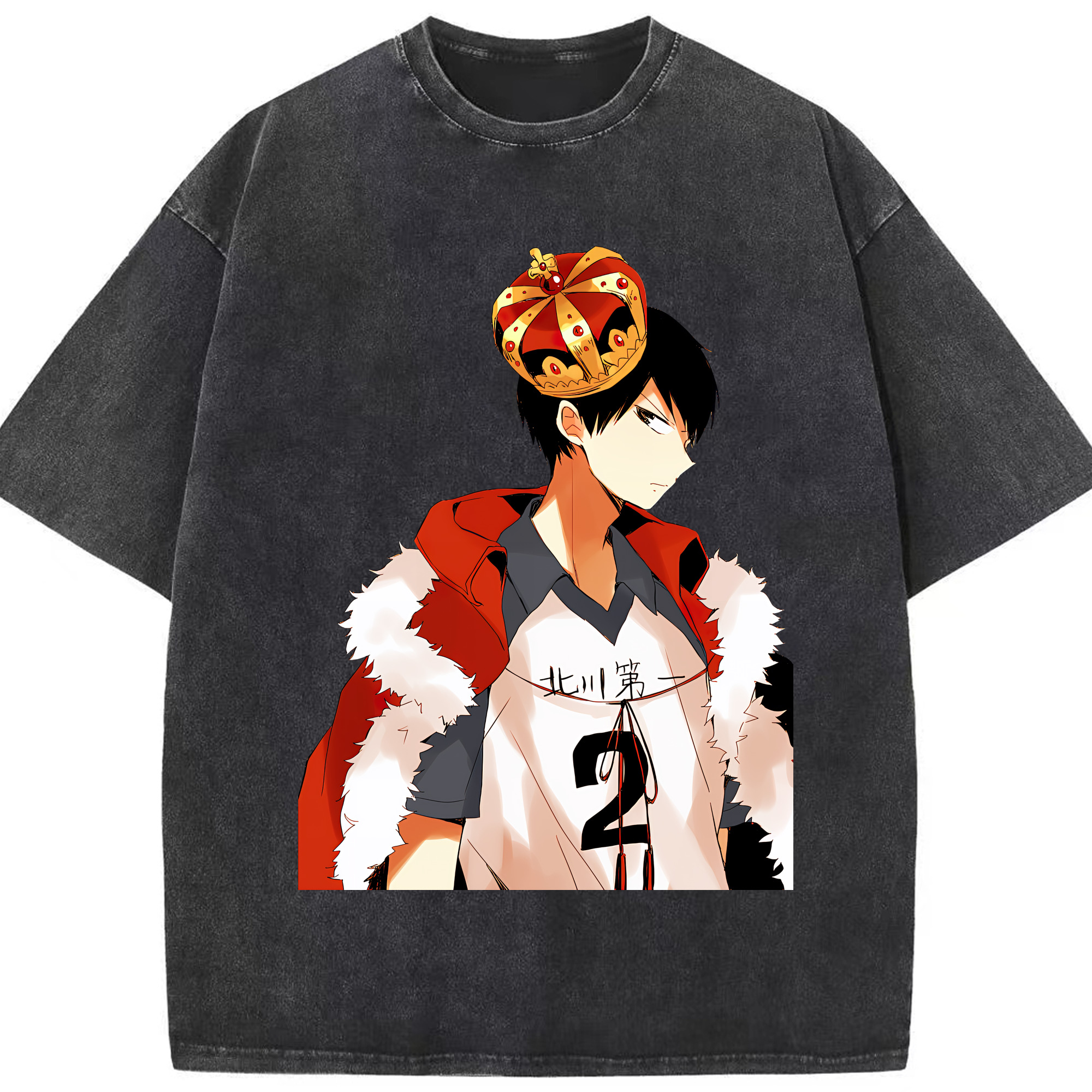 （画像用） ハイキュー!! Haikyu!! 綿100% ヴィンテージ風 半袖Tシャツ（フロントプリント）