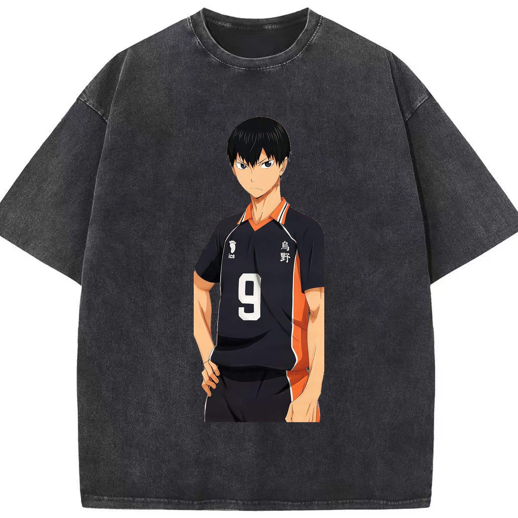 （画像用） ハイキュー!! Haikyu!! 綿100% ヴィンテージ風 半袖Tシャツ（フロントプリント）