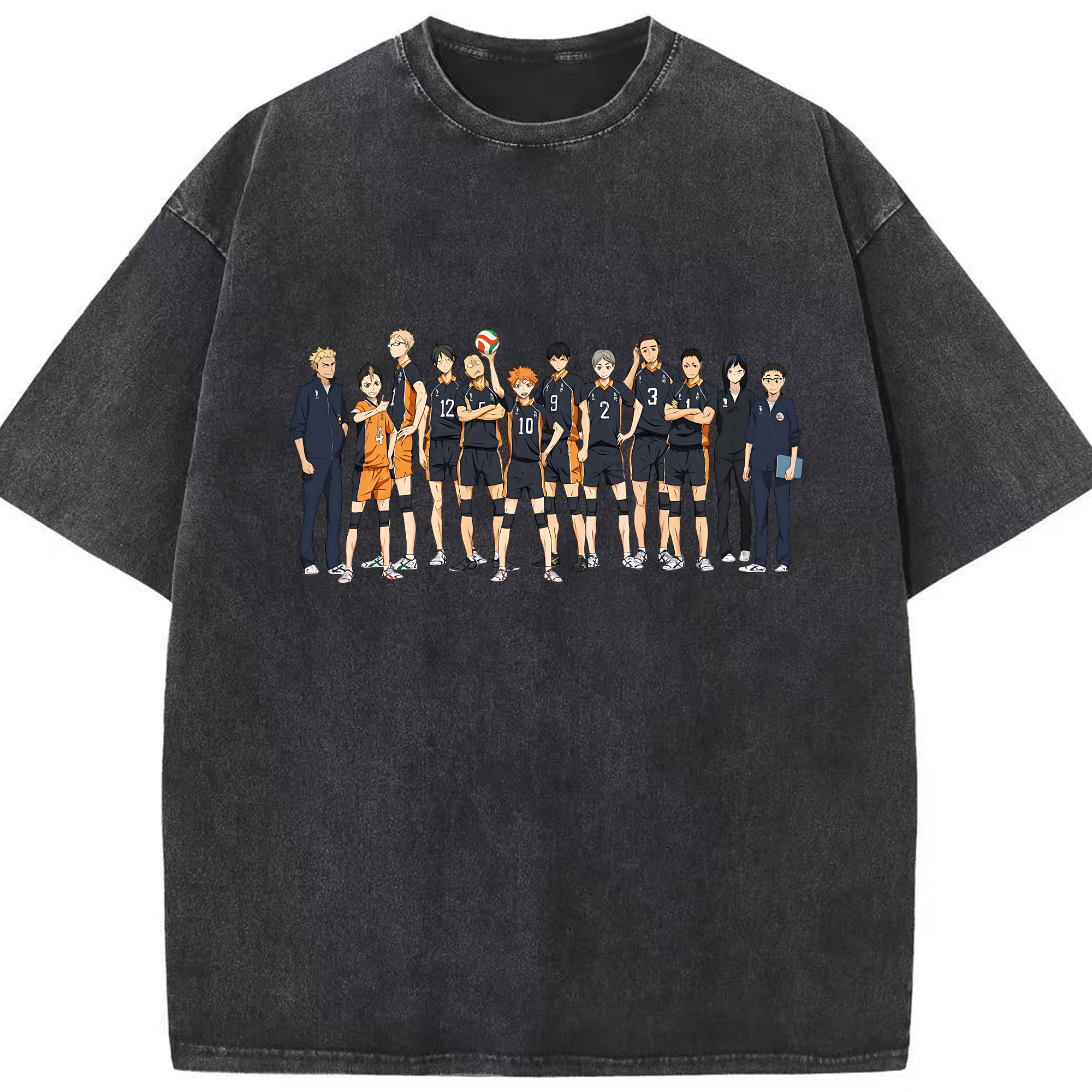 （画像用） ハイキュー!! Haikyu!! 綿100% ヴィンテージ風 半袖Tシャツ（フロントプリント）