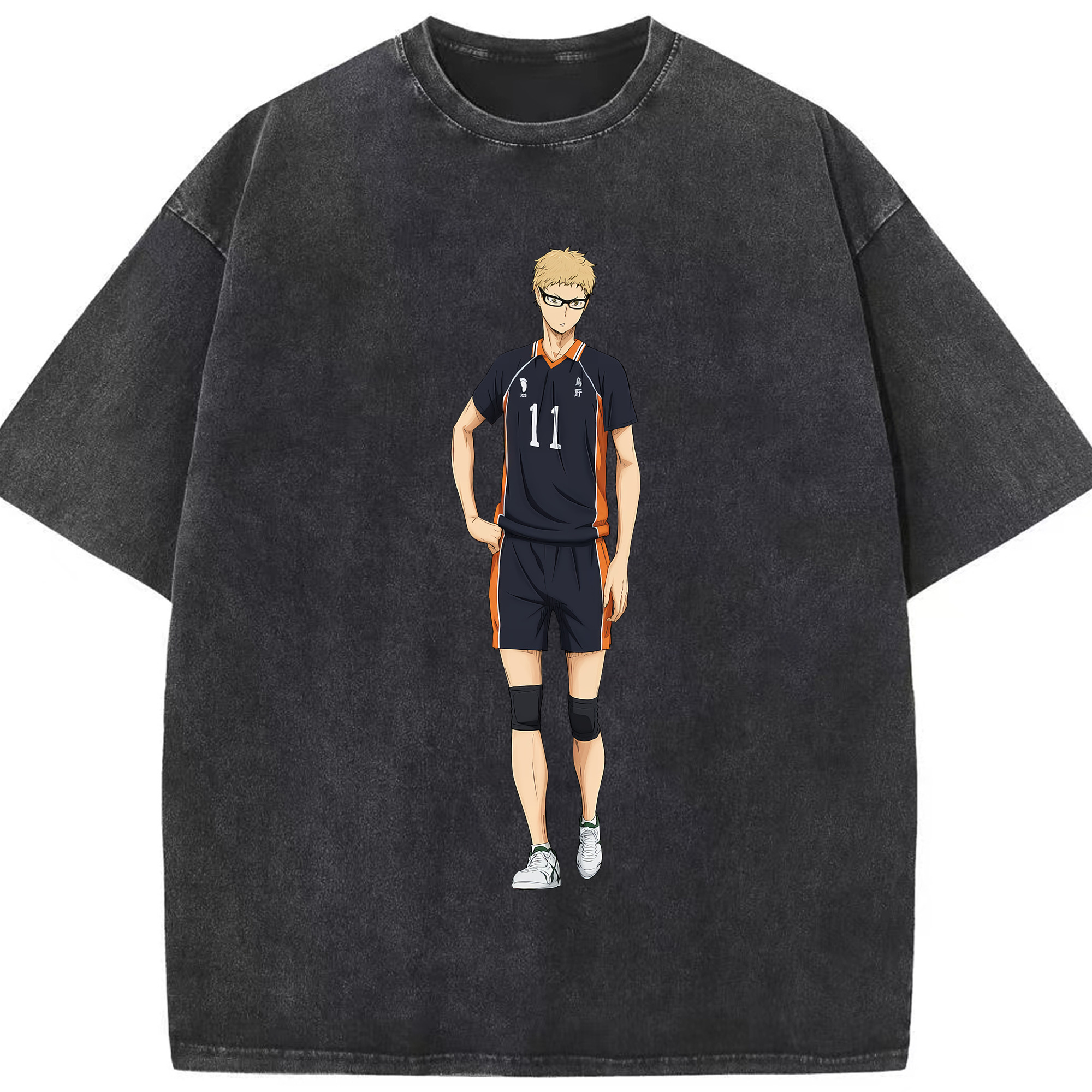 （画像用） ハイキュー!! Haikyu!! 綿100% ヴィンテージ風 半袖Tシャツ（フロントプリント）