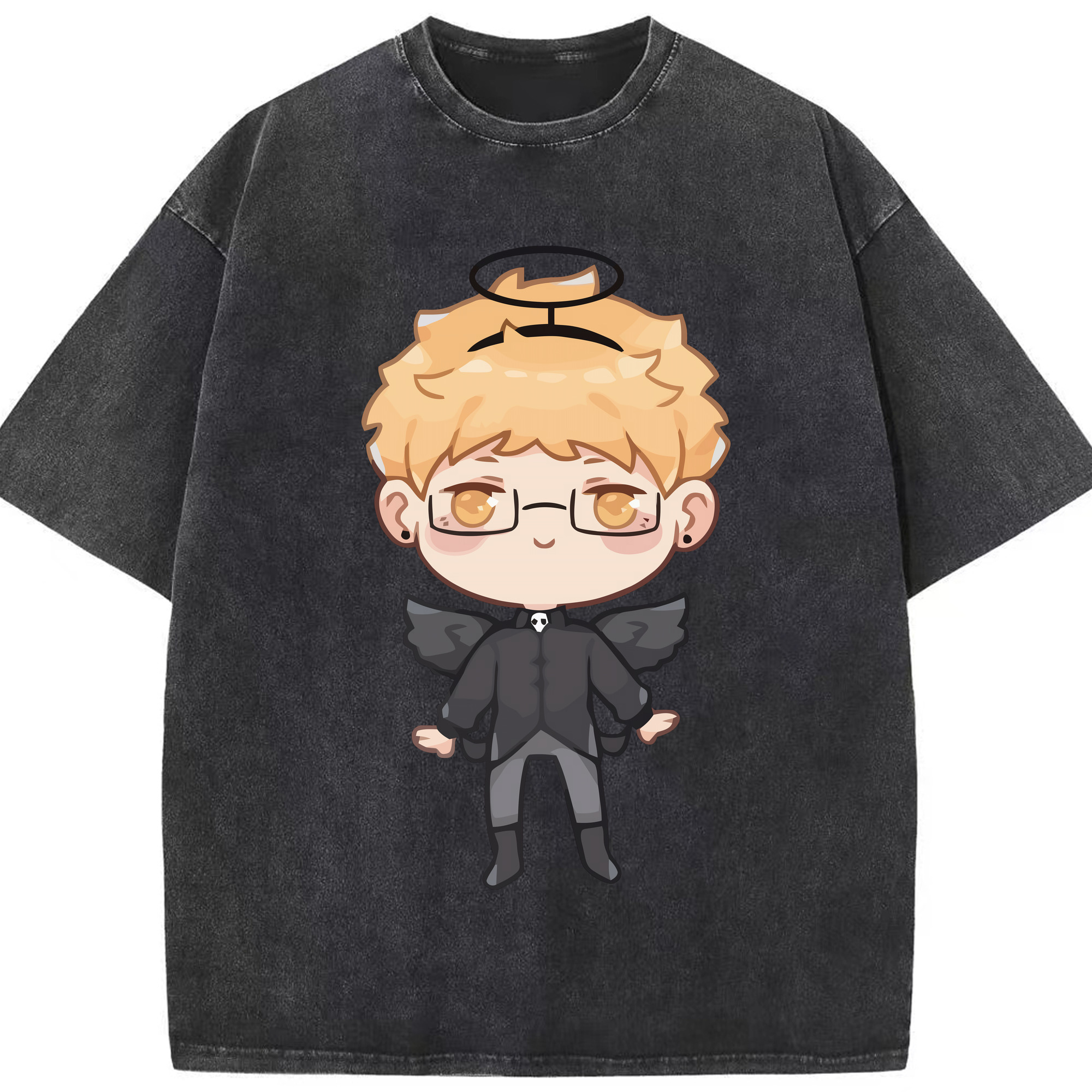 （画像用） ハイキュー!! Haikyu!! 綿100% ヴィンテージ風 半袖Tシャツ（フロントプリント）