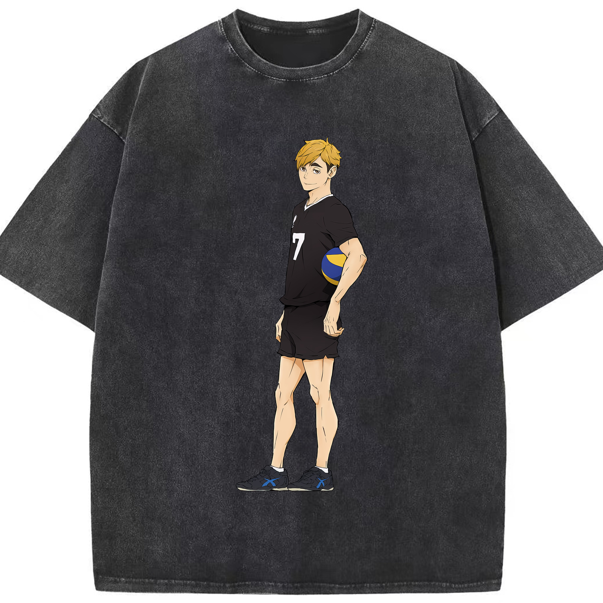 （画像用） ハイキュー!! Haikyu!! 綿100% ヴィンテージ風 半袖Tシャツ（フロントプリント）