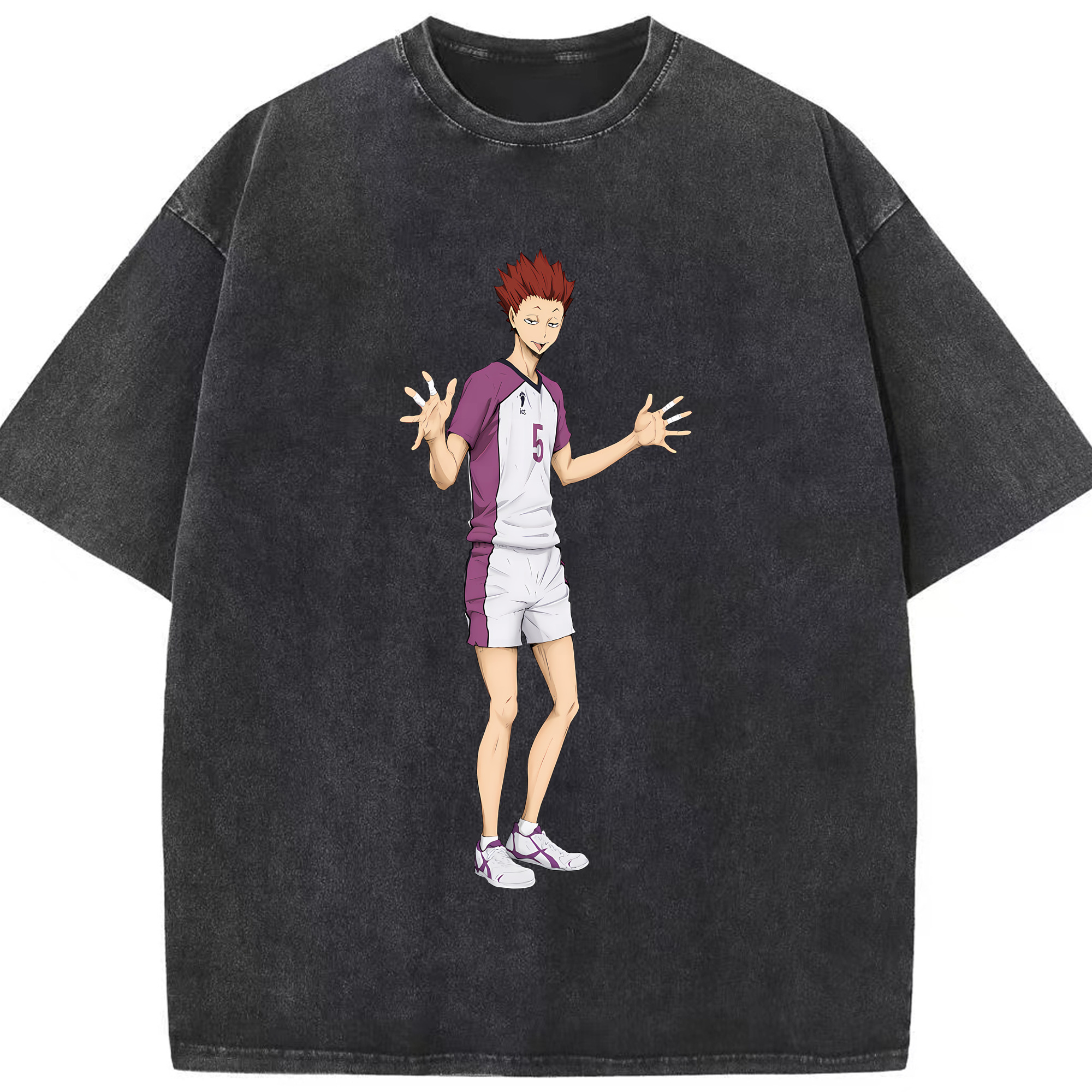 （画像用） ハイキュー!! Haikyu!! 綿100% ヴィンテージ風 半袖Tシャツ（フロントプリント）