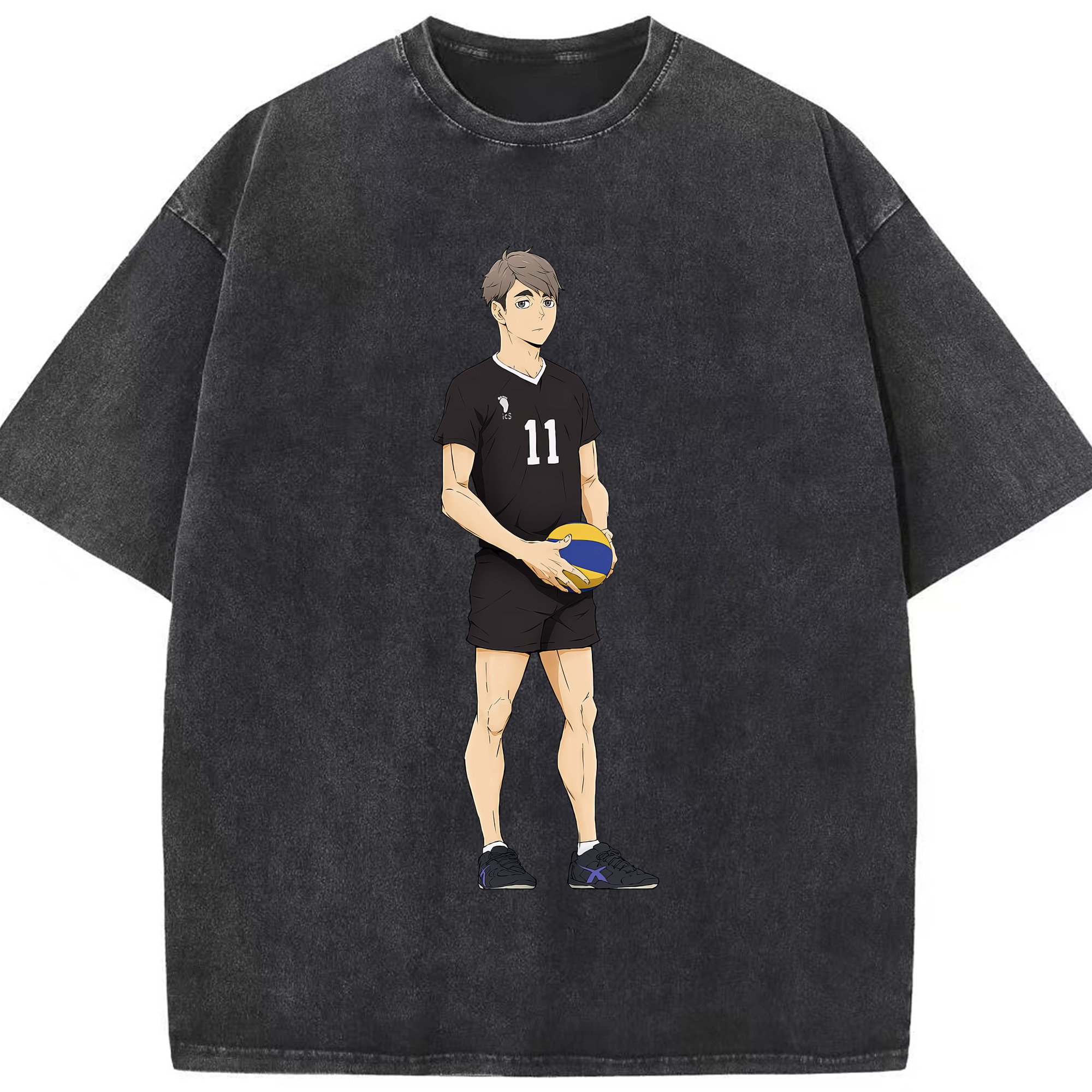 （画像用） ハイキュー!! Haikyu!! 綿100% ヴィンテージ風 半袖Tシャツ（フロントプリント）