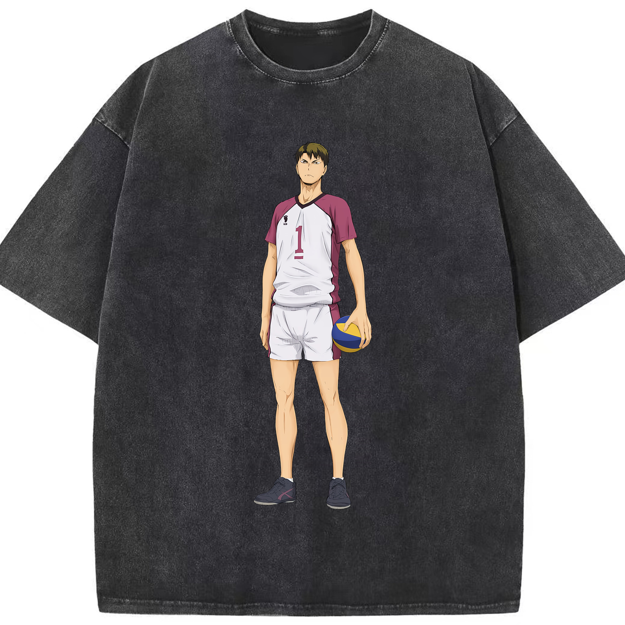 （画像用） ハイキュー!! Haikyu!! 綿100% ヴィンテージ風 半袖Tシャツ（フロントプリント）