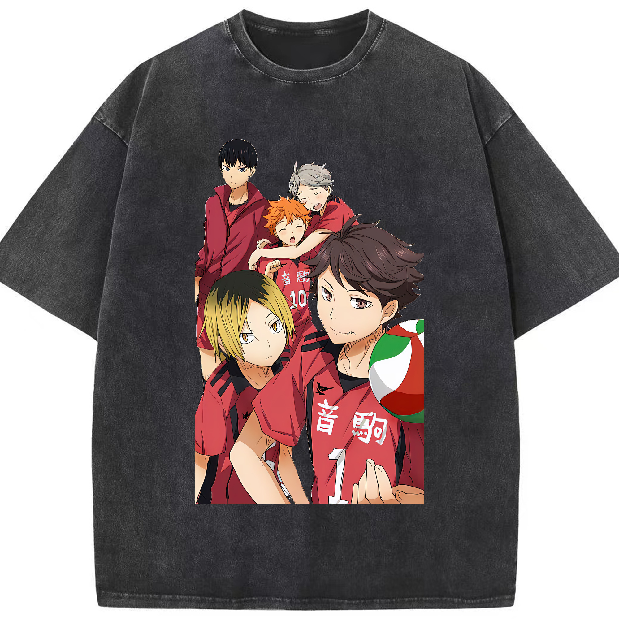 （画像用） ハイキュー!! Haikyu!! 綿100% ヴィンテージ風 半袖Tシャツ（フロントプリント）