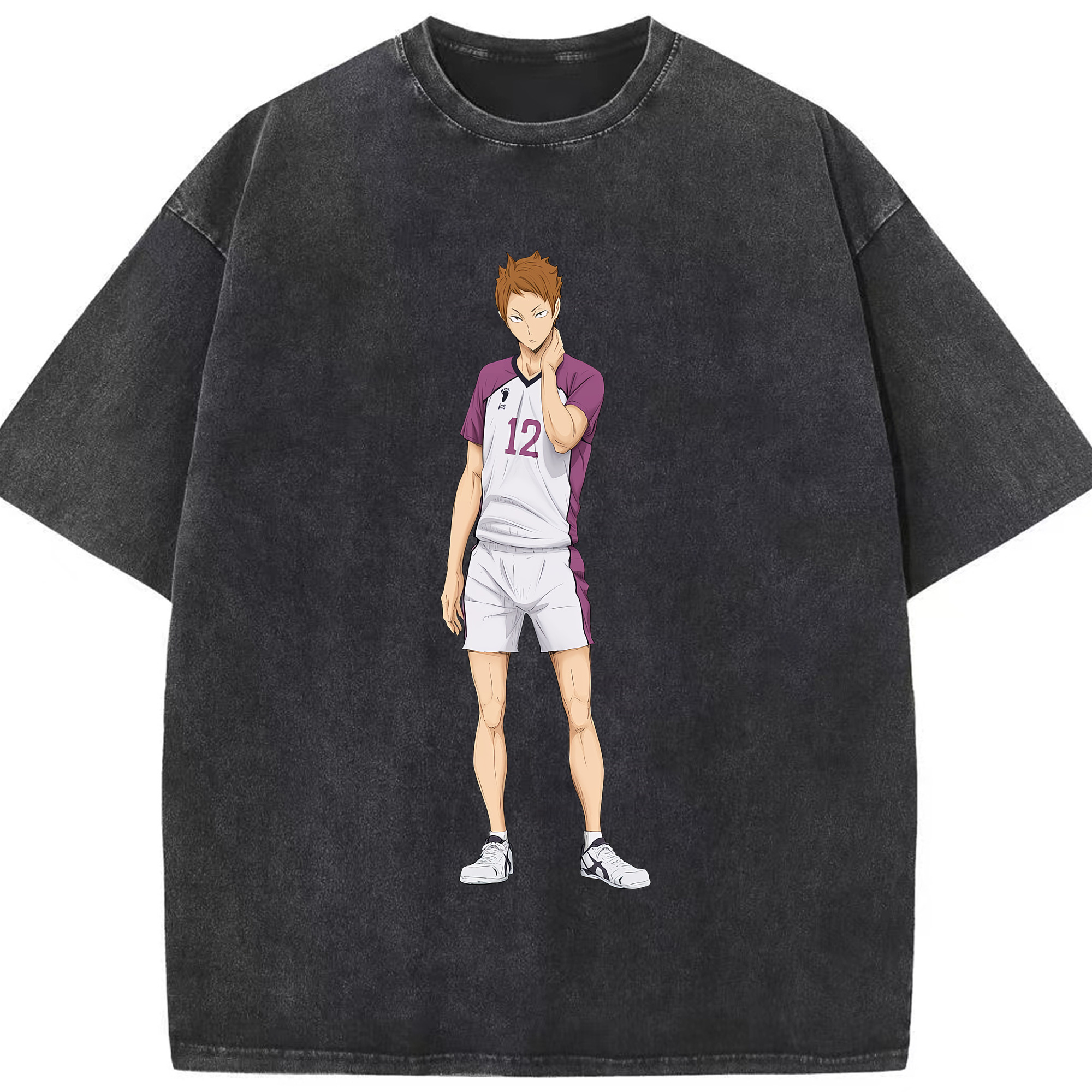 （画像用） ハイキュー!! Haikyu!! 綿100% ヴィンテージ風 半袖Tシャツ（フロントプリント）