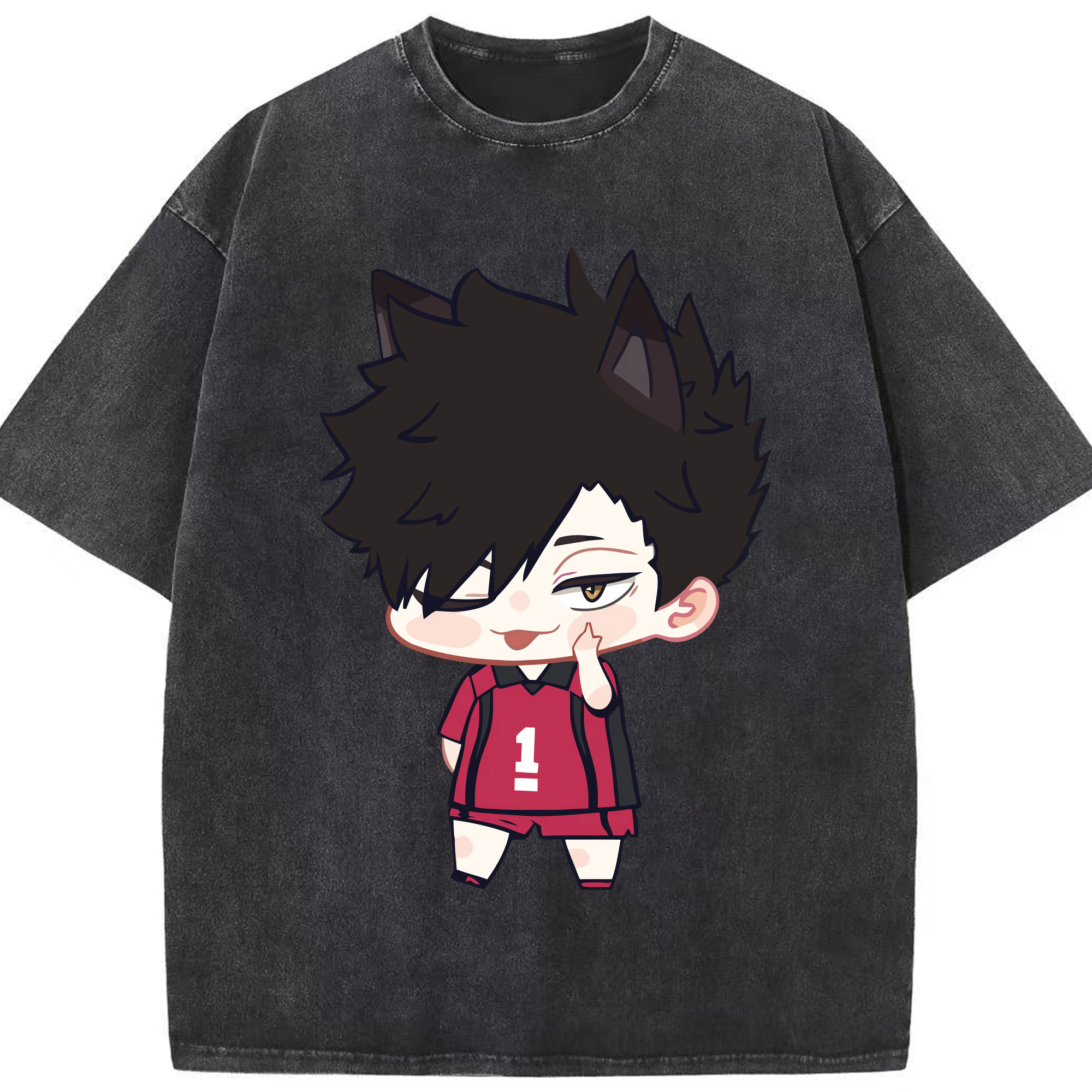 （画像用） ハイキュー!! Haikyu!! 綿100% ヴィンテージ風 半袖Tシャツ（フロントプリント）