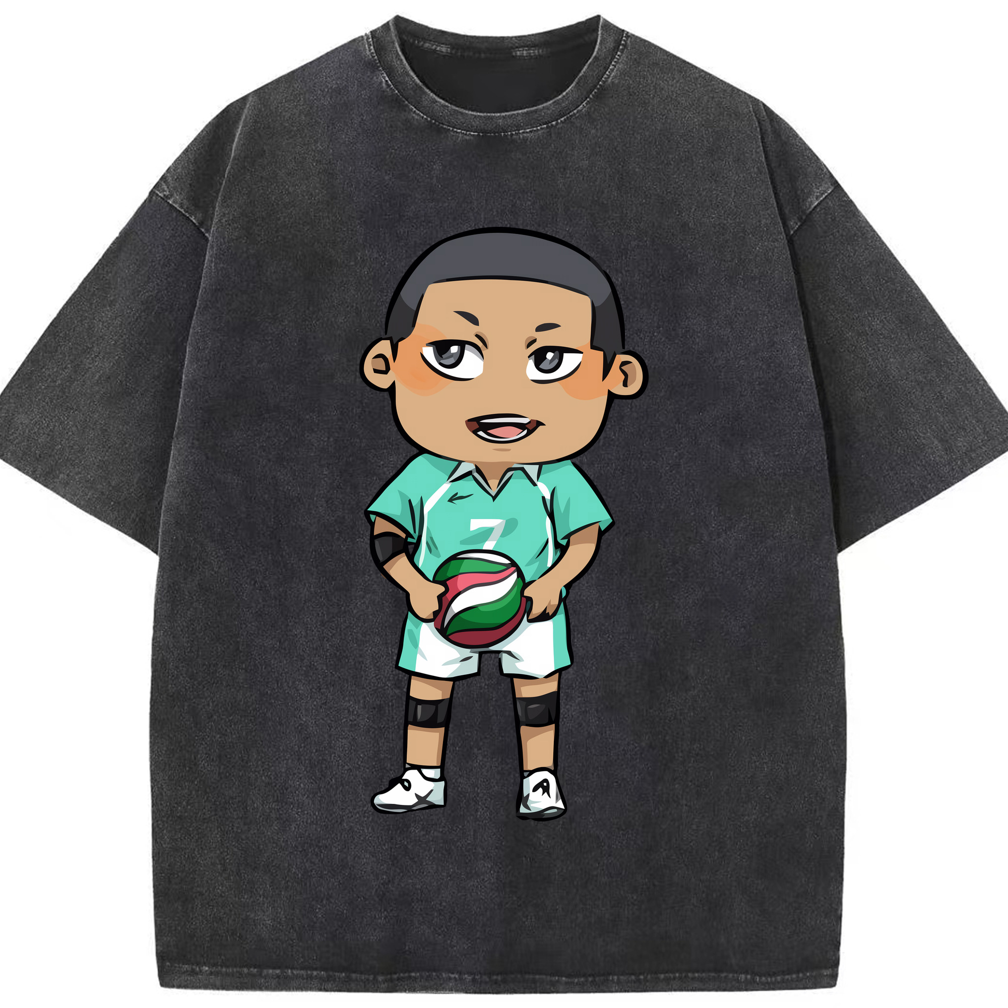 （画像用） ハイキュー!! Haikyu!! 綿100% ヴィンテージ風 半袖Tシャツ（フロントプリント）