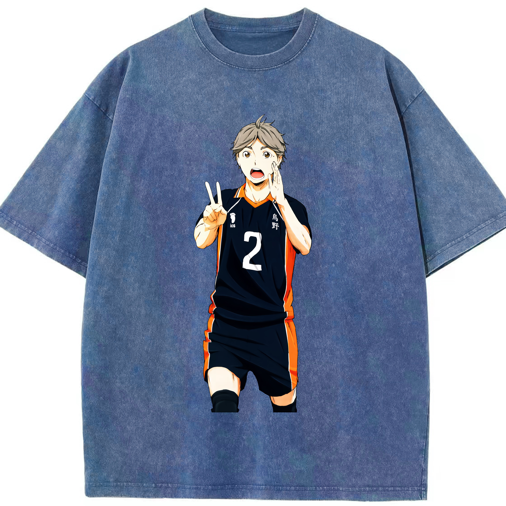 （画像用） ハイキュー!! Haikyu!! 綿100% ヴィンテージ風 半袖Tシャツ（フロントプリント）