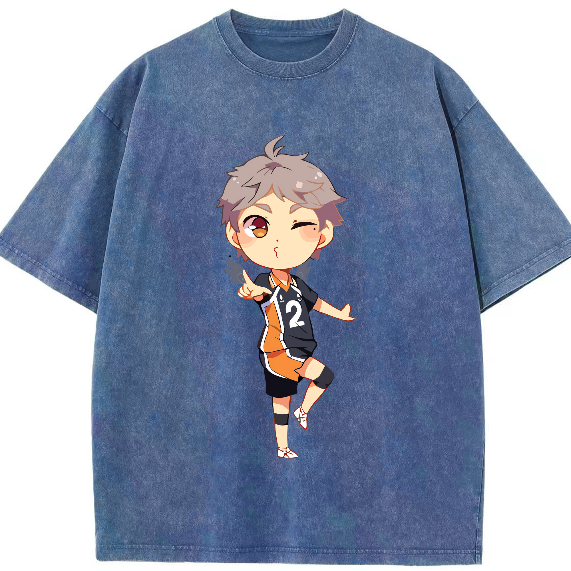 （画像用） ハイキュー!! Haikyu!! 綿100% ヴィンテージ風 半袖Tシャツ（フロントプリント）