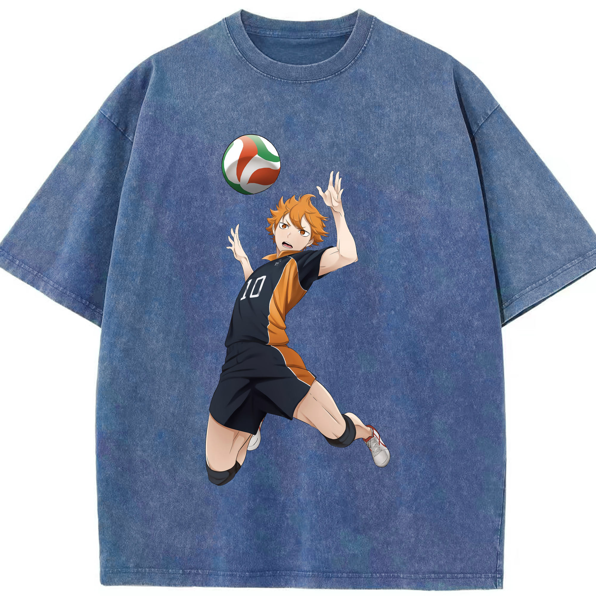 （画像用） ハイキュー!! Haikyu!! 綿100% ヴィンテージ風 半袖Tシャツ（フロントプリント）