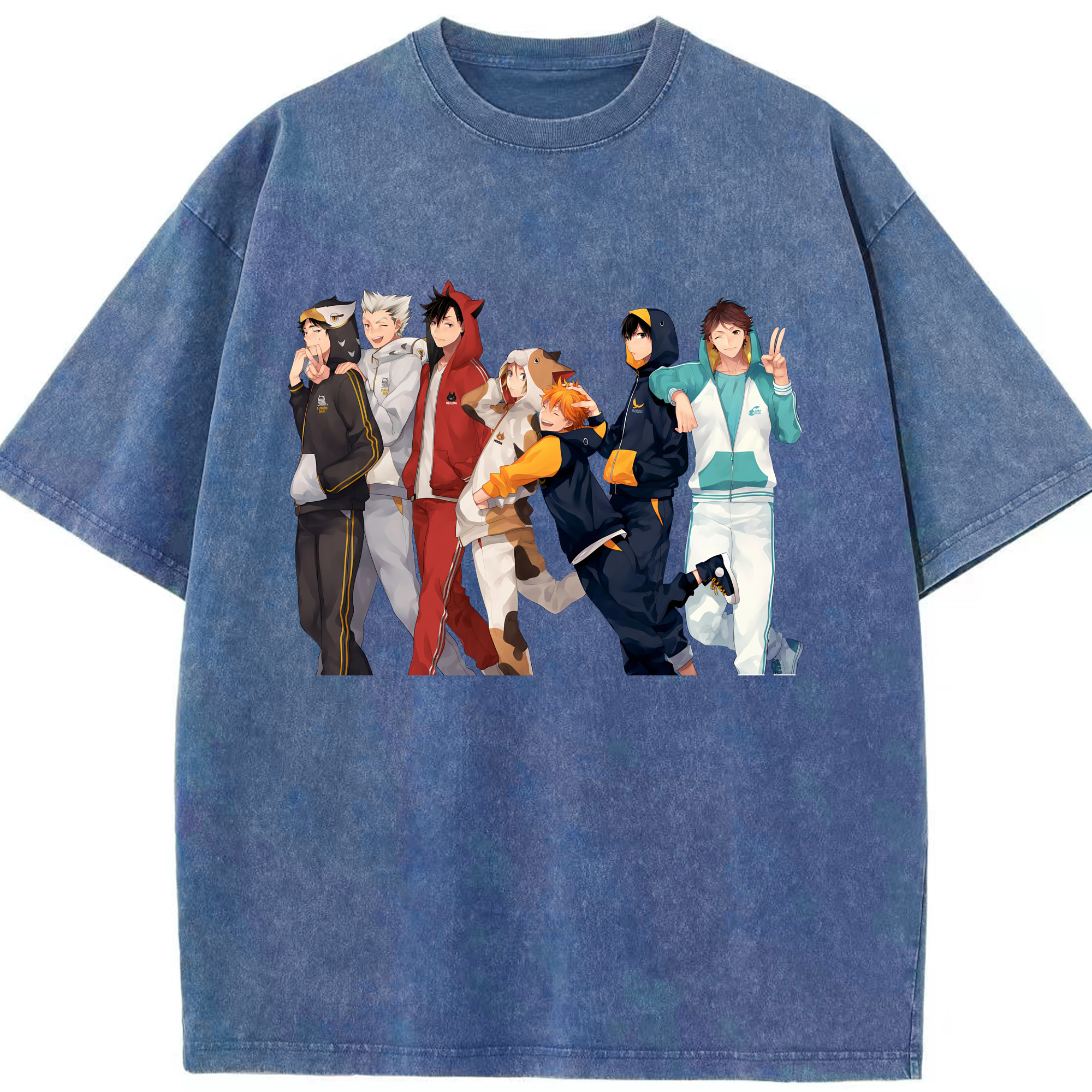 （画像用） ハイキュー!! Haikyu!! 綿100% ヴィンテージ風 半袖Tシャツ（フロントプリント）