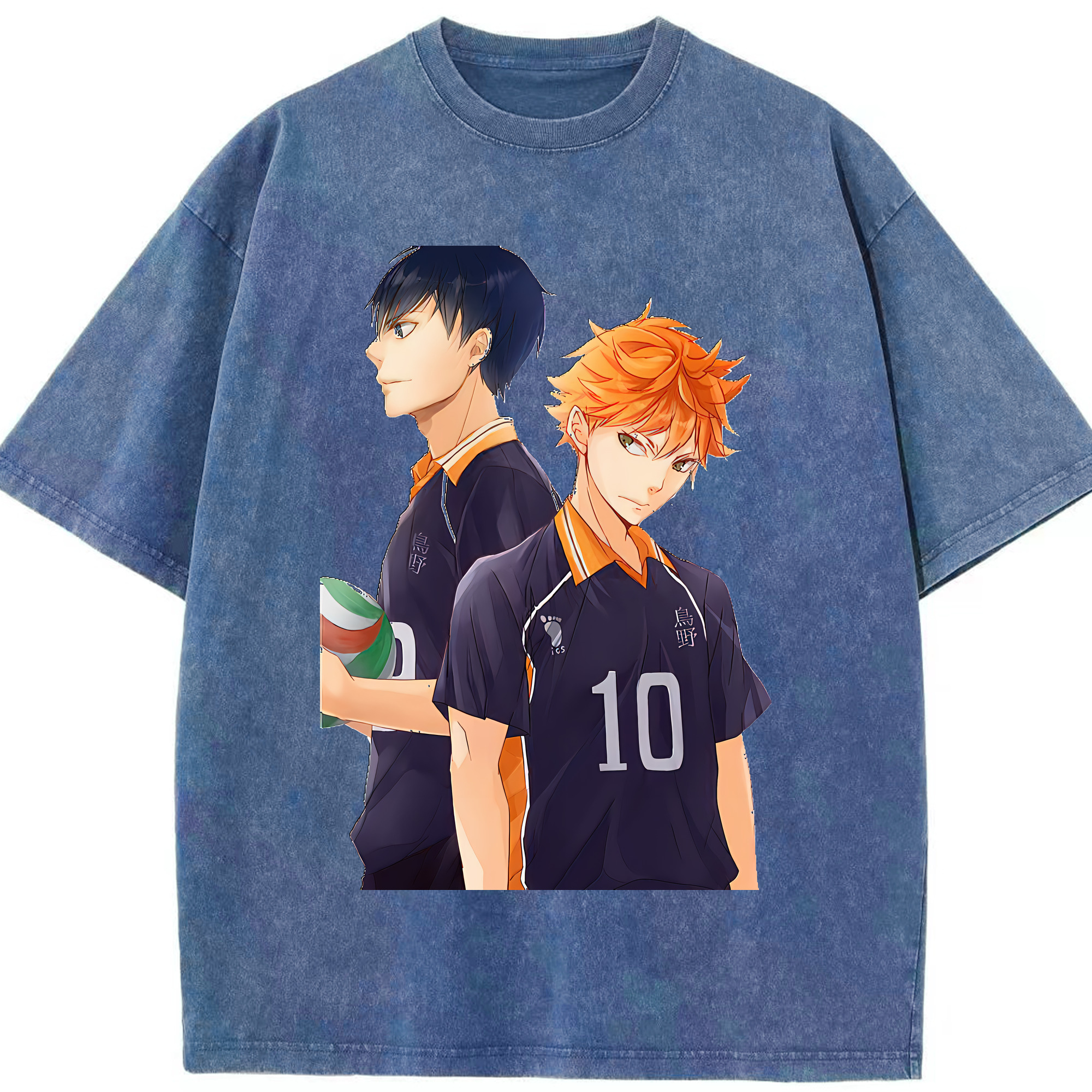 （画像用） ハイキュー!! Haikyu!! 綿100% ヴィンテージ風 半袖Tシャツ（フロントプリント）