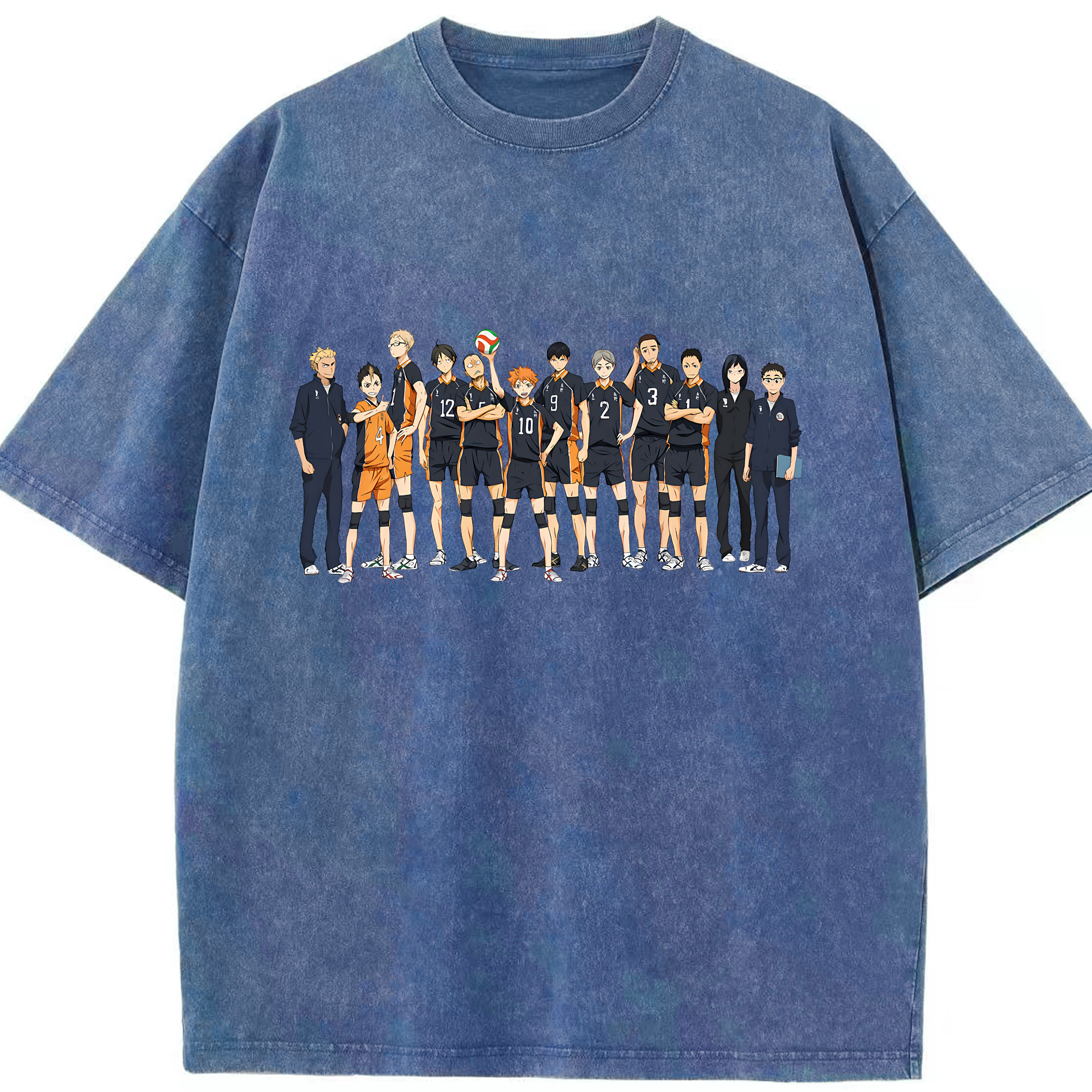 （画像用） ハイキュー!! Haikyu!! 綿100% ヴィンテージ風 半袖Tシャツ（フロントプリント）