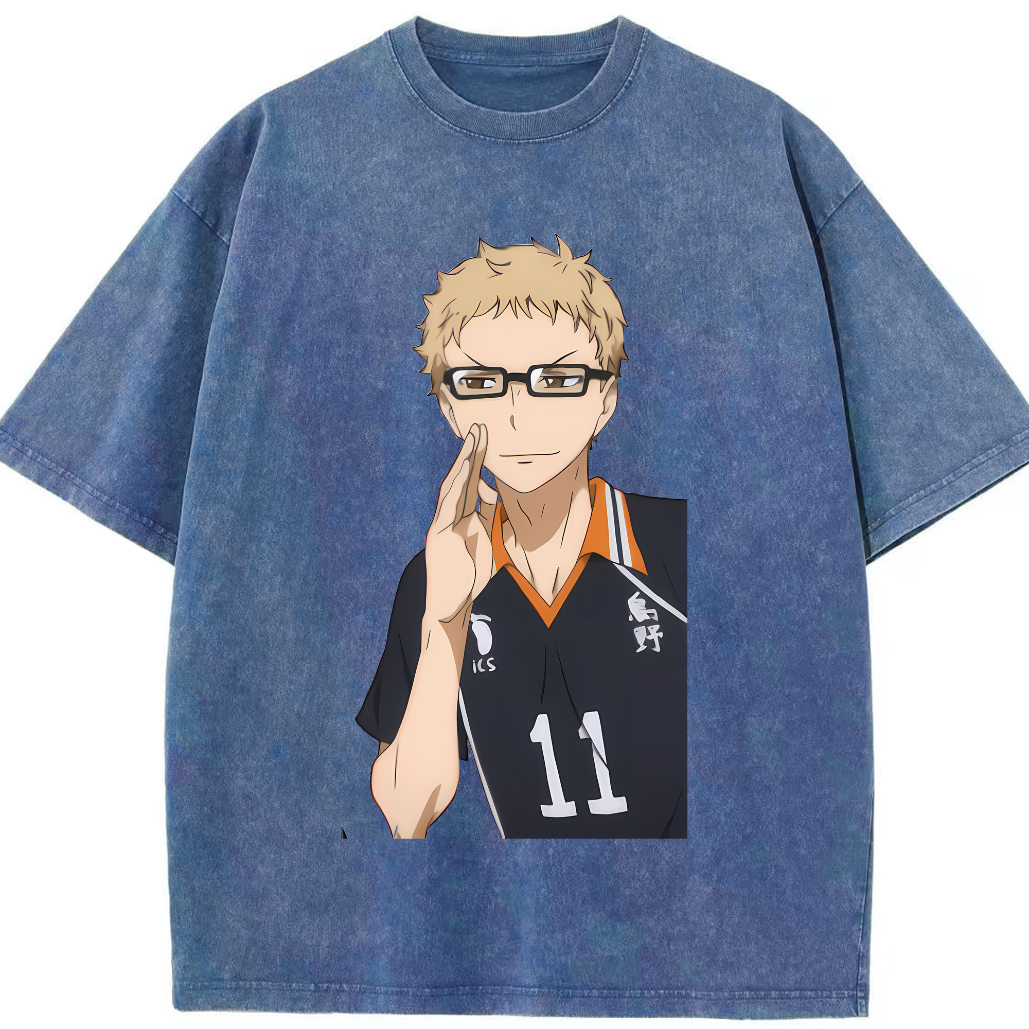 （画像用） ハイキュー!! Haikyu!! 綿100% ヴィンテージ風 半袖Tシャツ（フロントプリント）