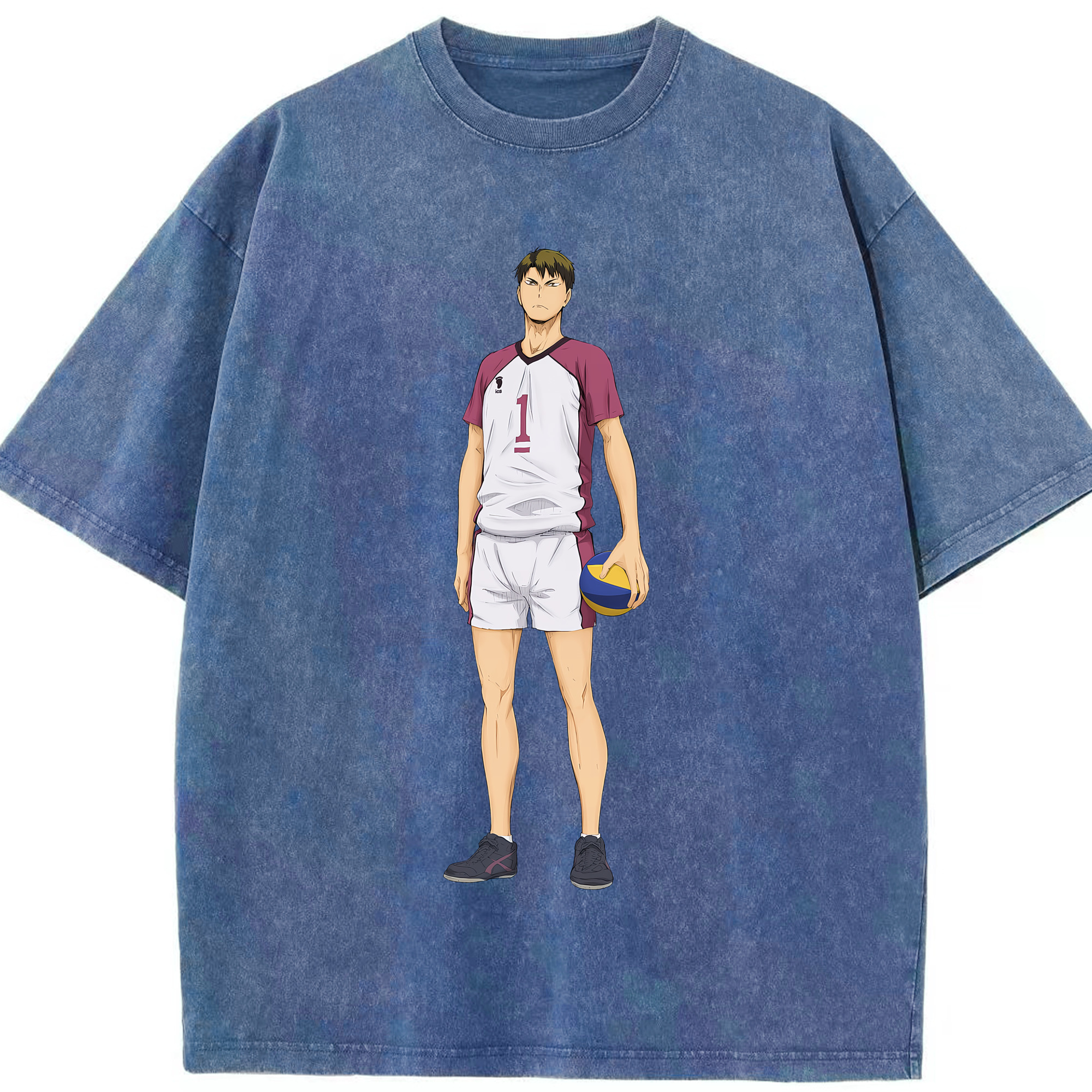 （画像用） ハイキュー!! Haikyu!! 綿100% ヴィンテージ風 半袖Tシャツ（フロントプリント）