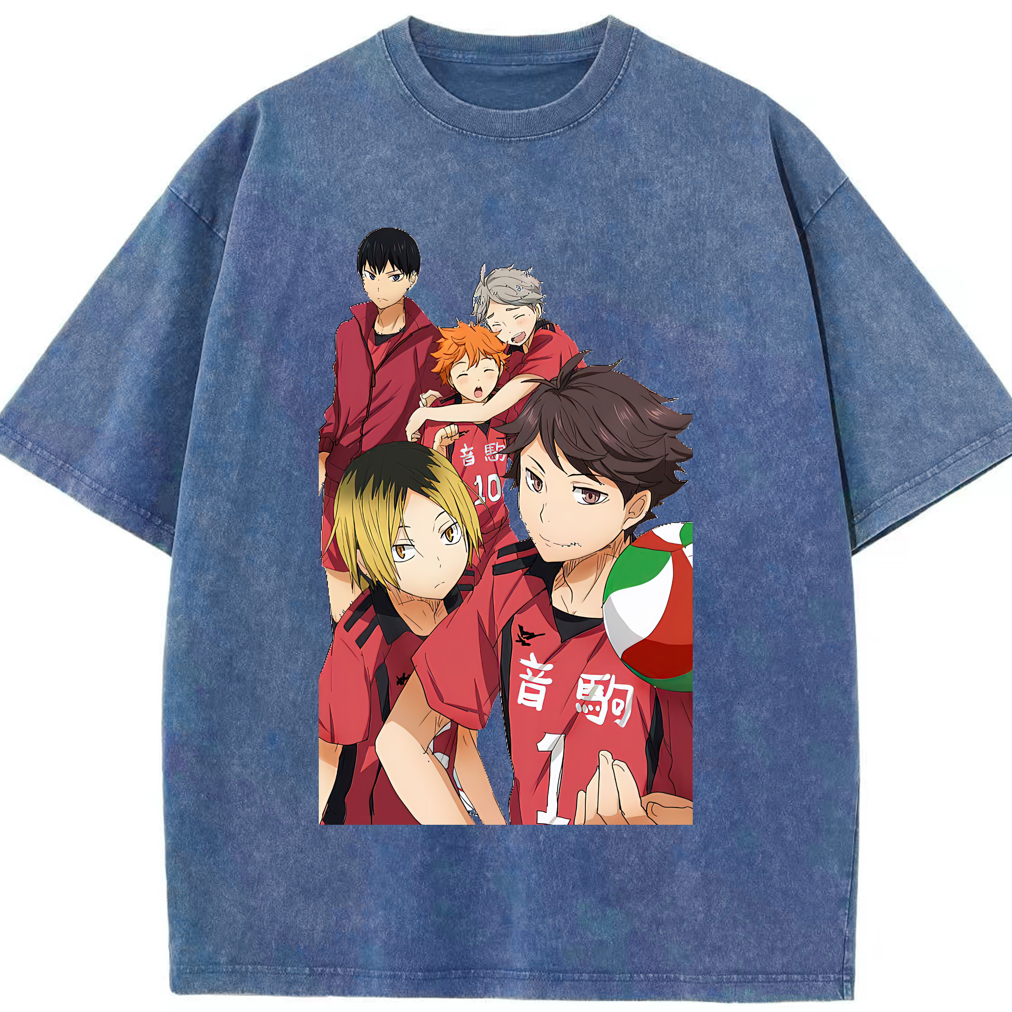 （画像用） ハイキュー!! Haikyu!! 綿100% ヴィンテージ風 半袖Tシャツ（フロントプリント）
