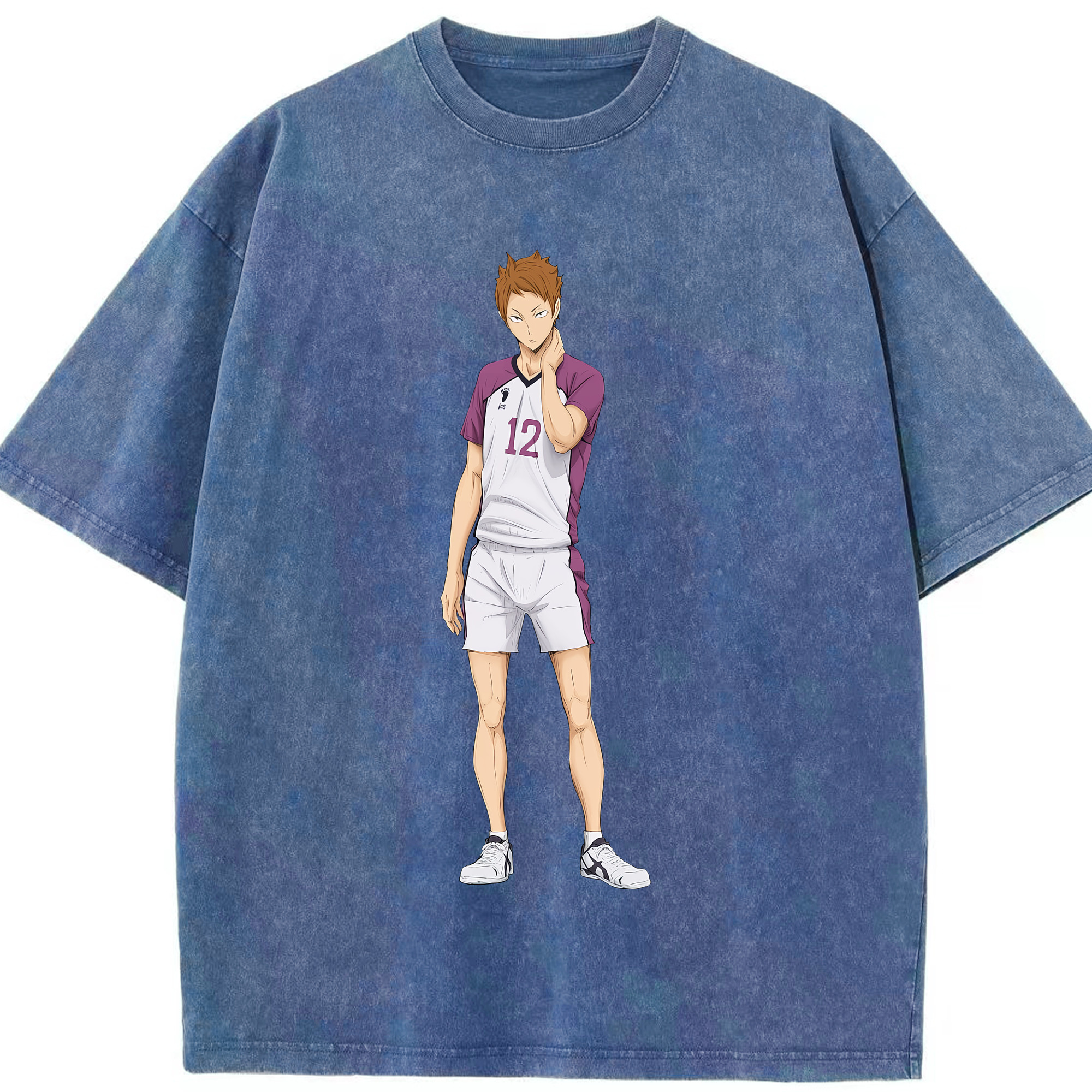 （画像用） ハイキュー!! Haikyu!! 綿100% ヴィンテージ風 半袖Tシャツ（フロントプリント）