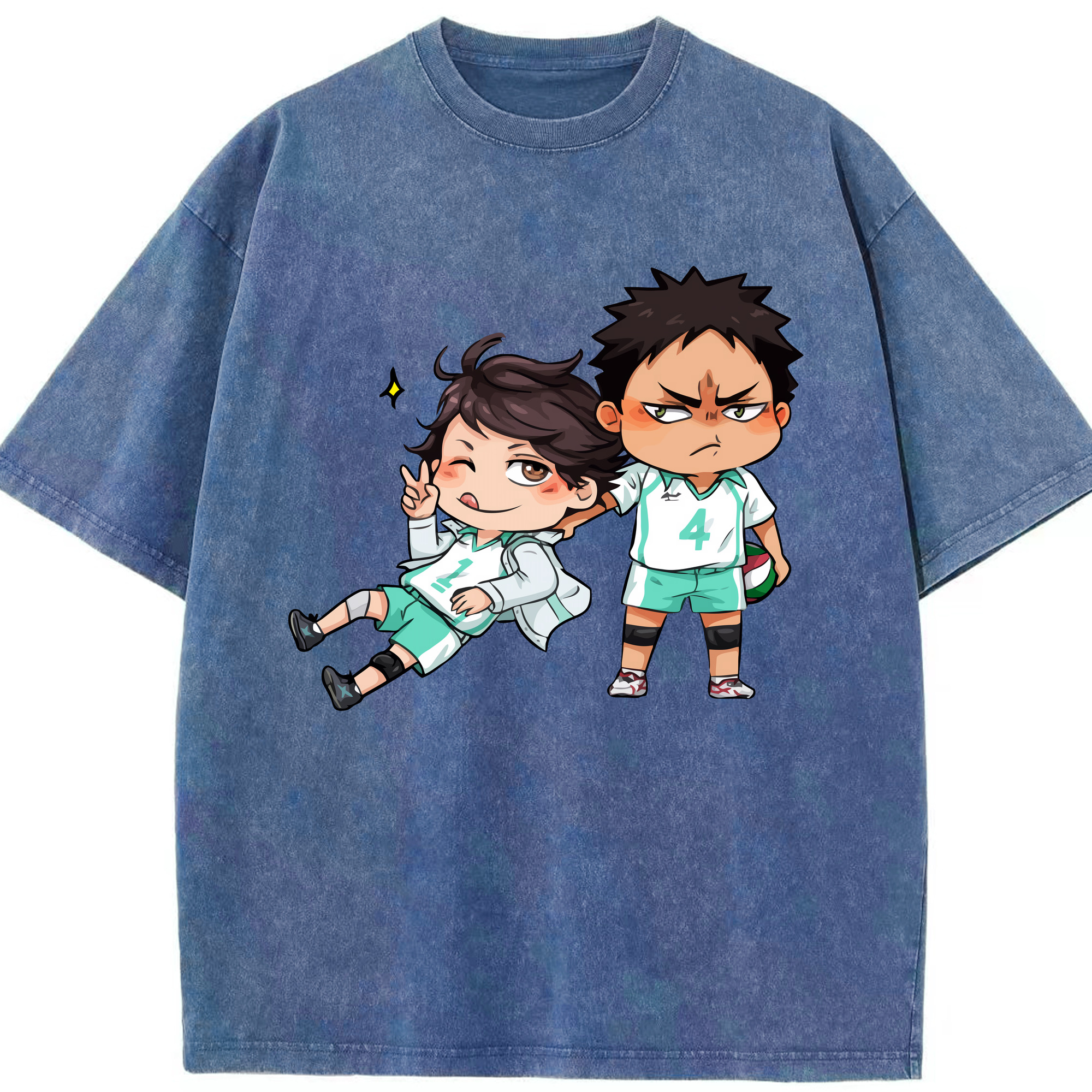 （画像用） ハイキュー!! Haikyu!! 綿100% ヴィンテージ風 半袖Tシャツ（フロントプリント）