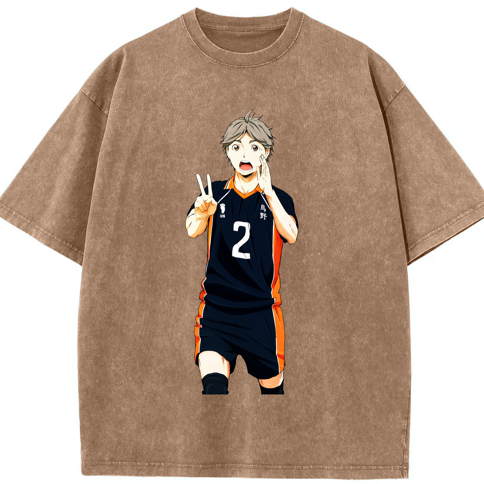 （画像用） ハイキュー!! Haikyu!! 綿100% ヴィンテージ風 半袖Tシャツ（フロントプリント）
