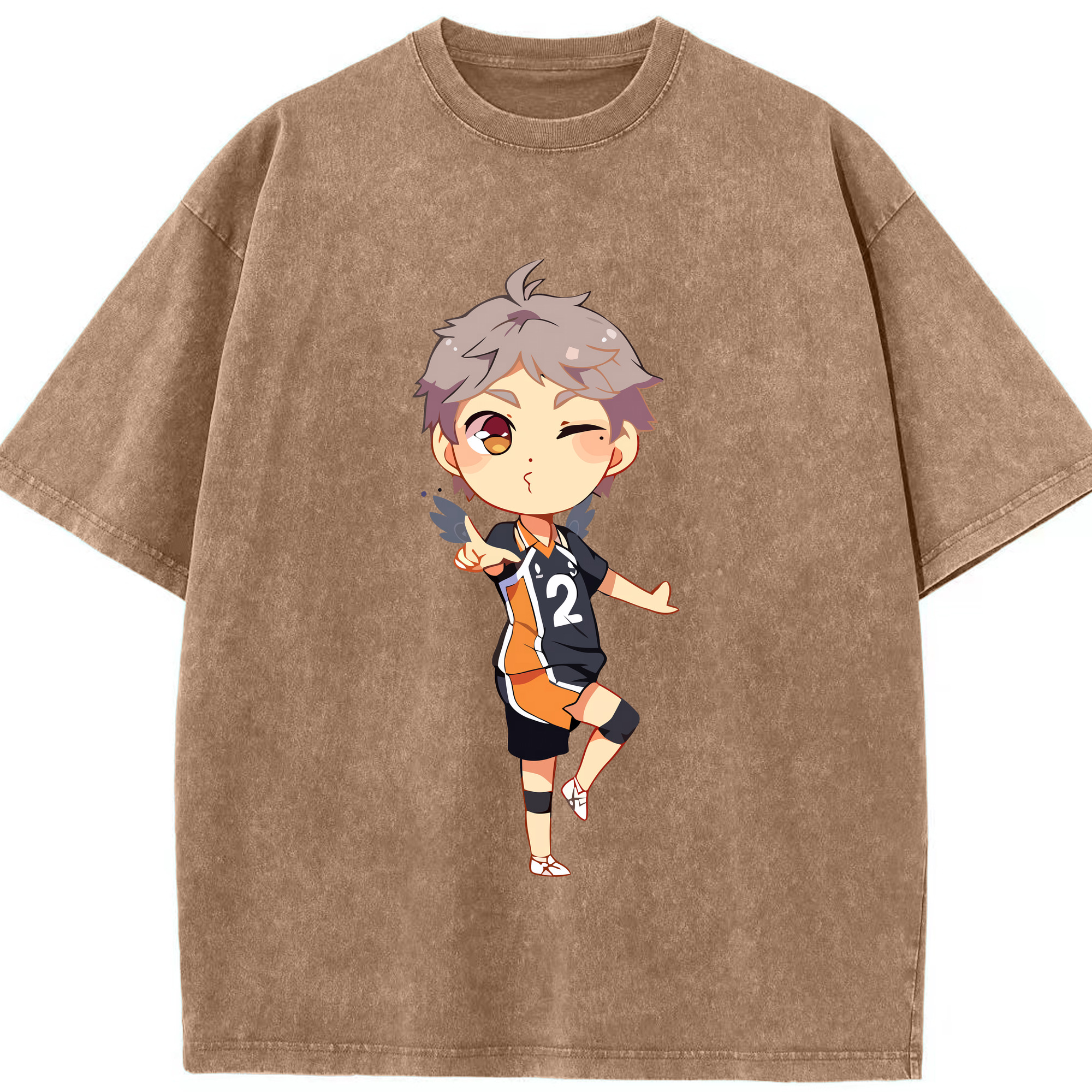 （画像用） ハイキュー!! Haikyu!! 綿100% ヴィンテージ風 半袖Tシャツ（フロントプリント）