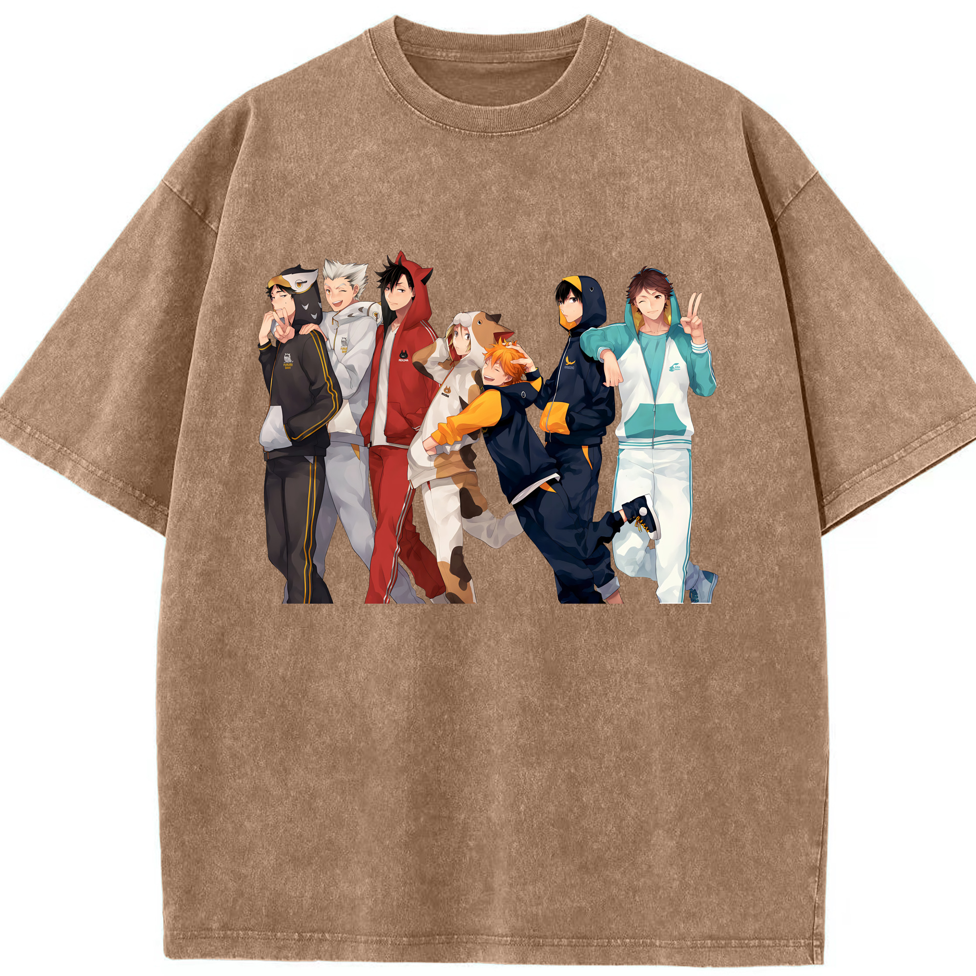 （画像用） ハイキュー!! Haikyu!! 綿100% ヴィンテージ風 半袖Tシャツ（フロントプリント）