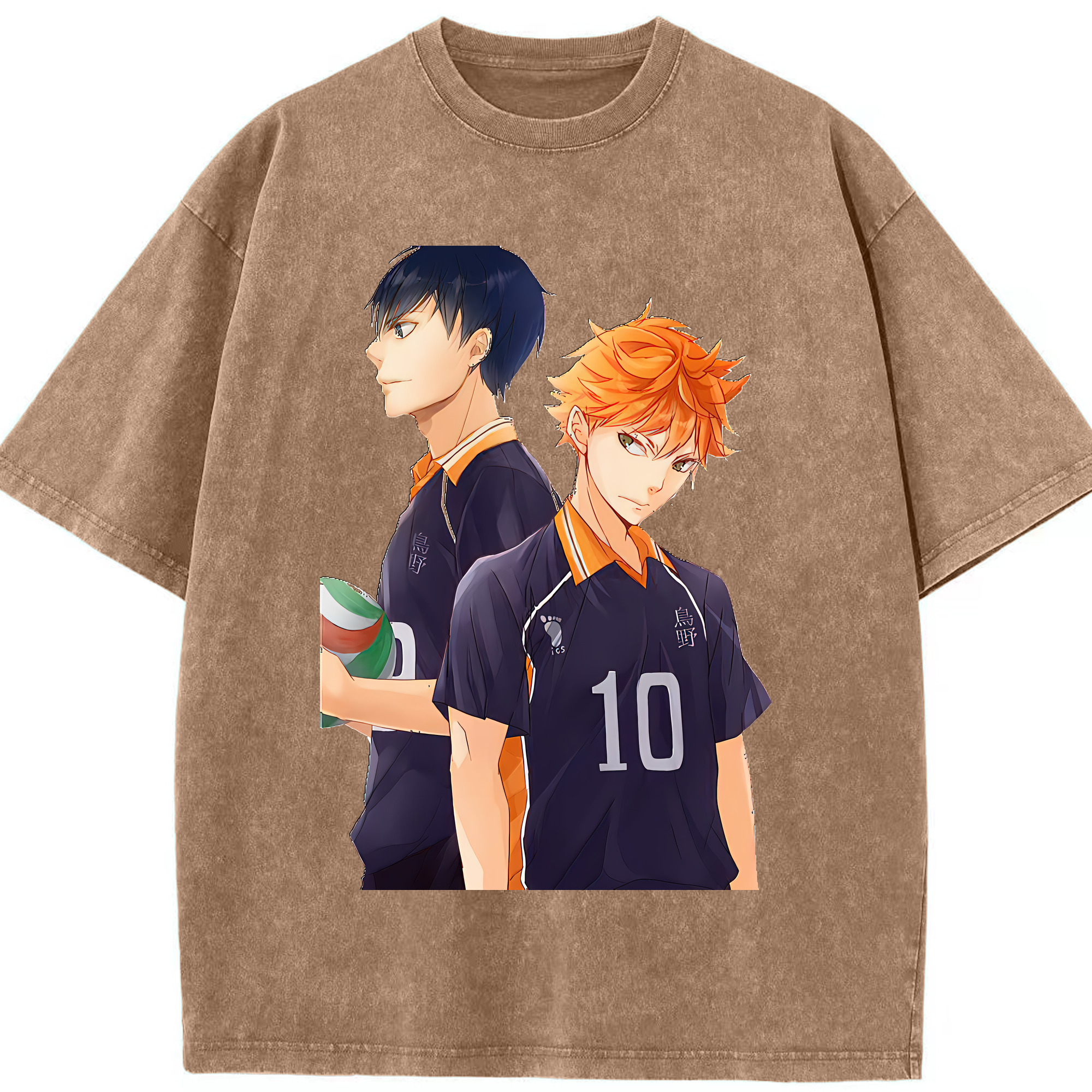 （画像用） ハイキュー!! Haikyu!! 綿100% ヴィンテージ風 半袖Tシャツ（フロントプリント）