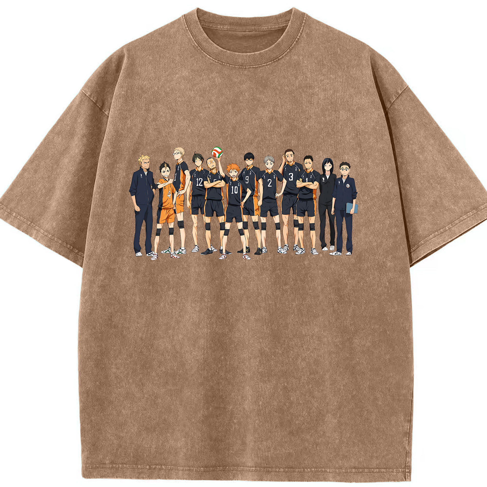 （画像用） ハイキュー!! Haikyu!! 綿100% ヴィンテージ風 半袖Tシャツ（フロントプリント）