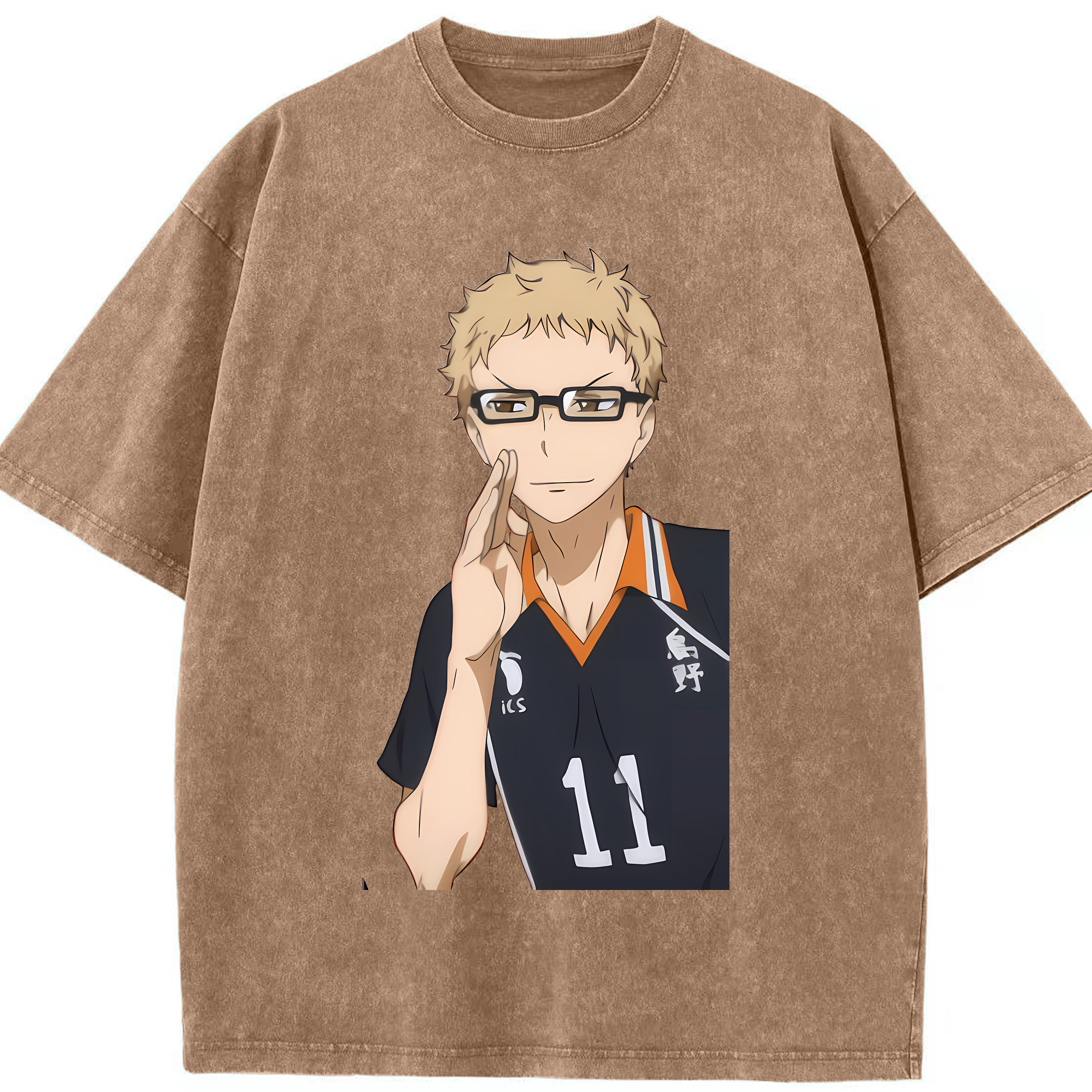 （画像用） ハイキュー!! Haikyu!! 綿100% ヴィンテージ風 半袖Tシャツ（フロントプリント）
