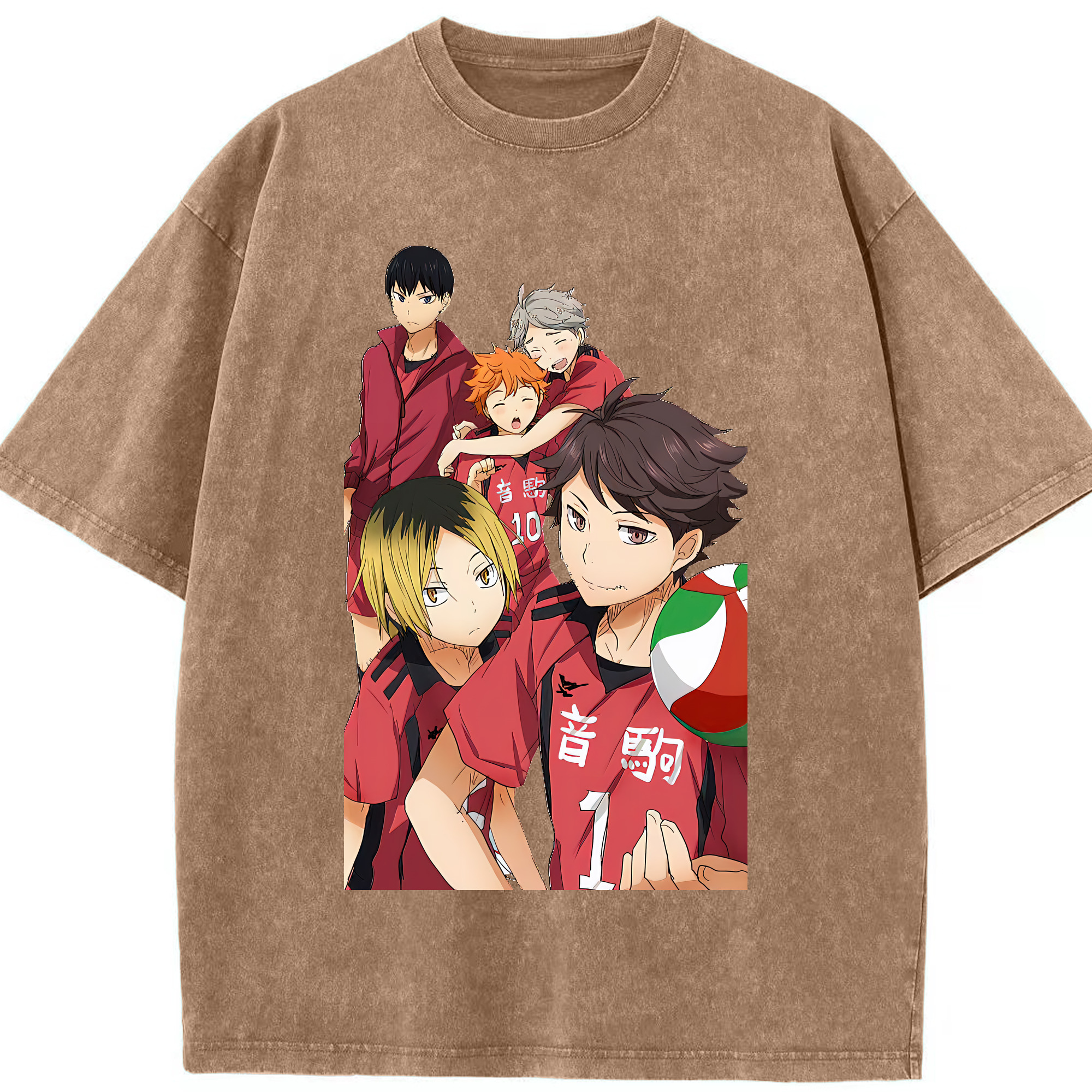 （画像用） ハイキュー!! Haikyu!! 綿100% ヴィンテージ風 半袖Tシャツ（フロントプリント）
