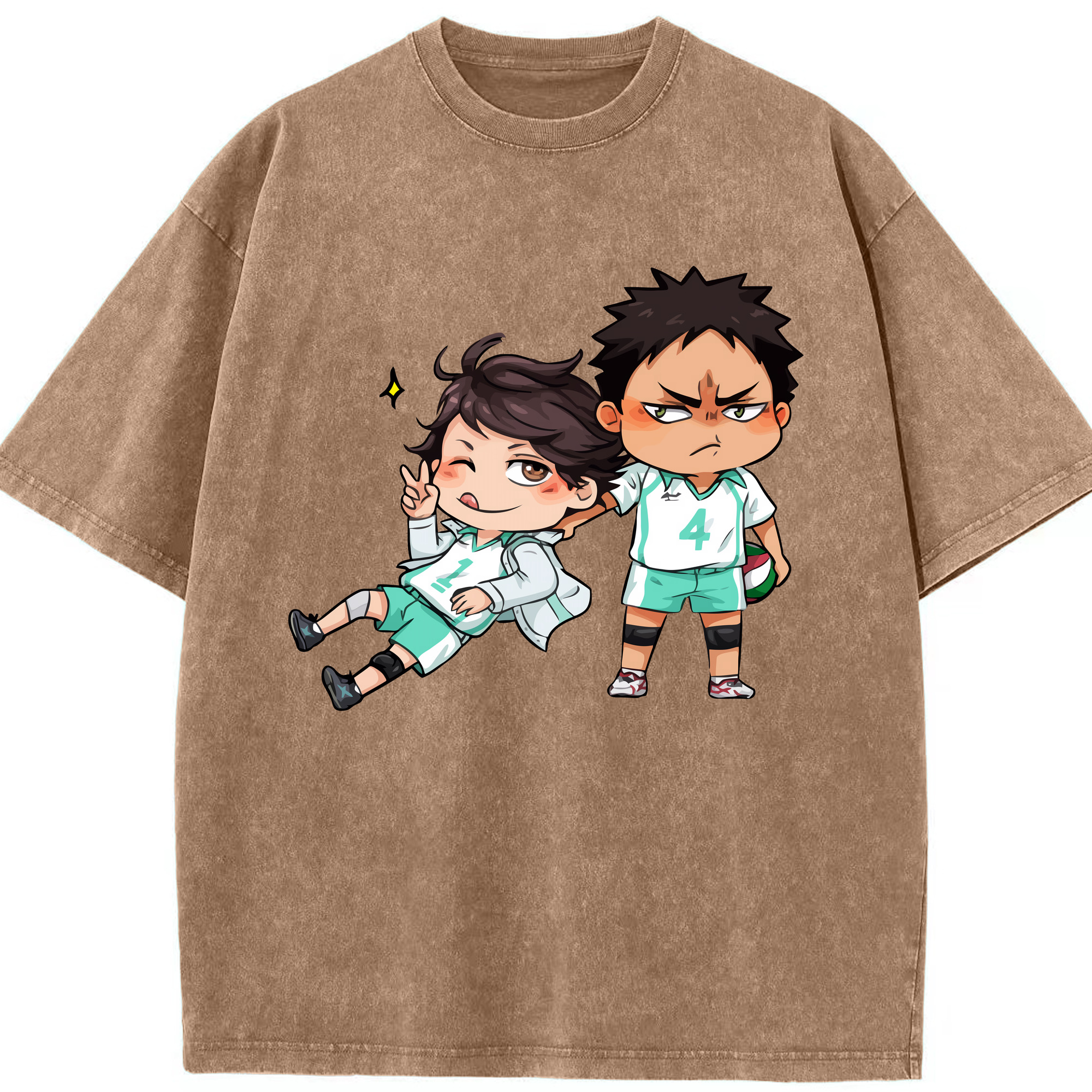 （画像用） ハイキュー!! Haikyu!! 綿100% ヴィンテージ風 半袖Tシャツ（フロントプリント）