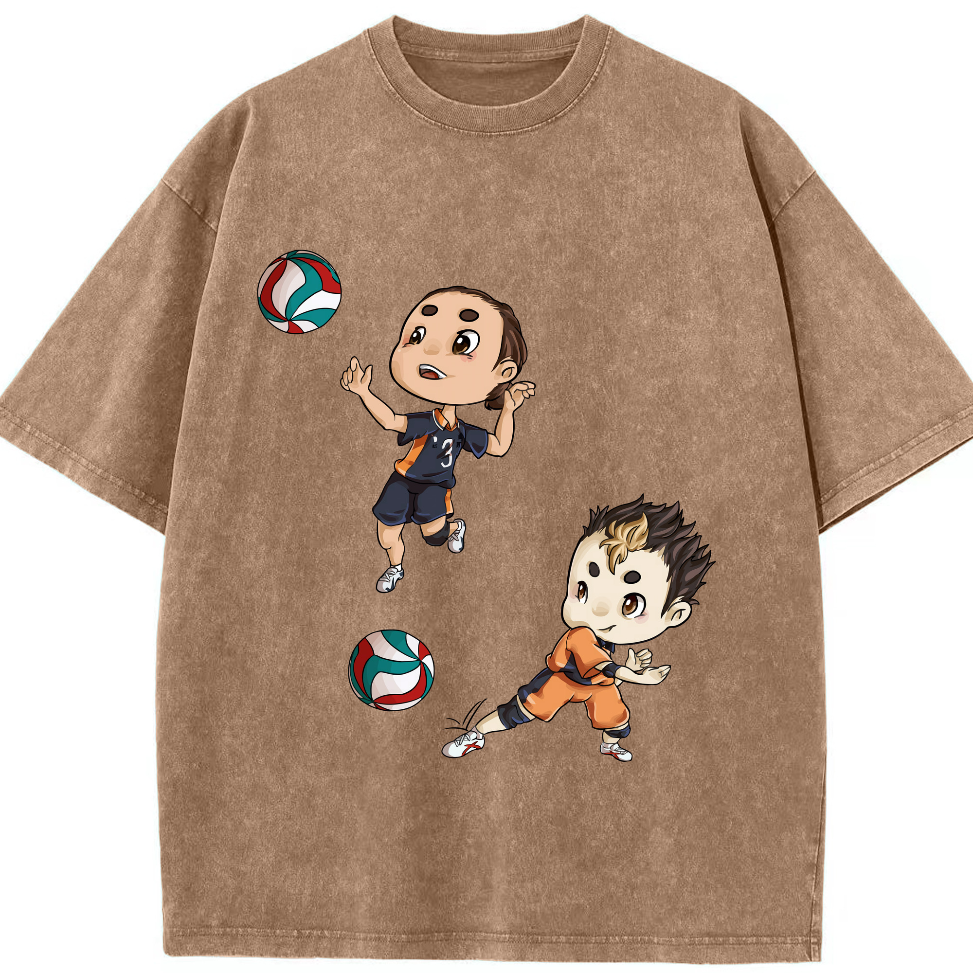 （画像用） ハイキュー!! Haikyu!! 綿100% ヴィンテージ風 半袖Tシャツ（フロントプリント）